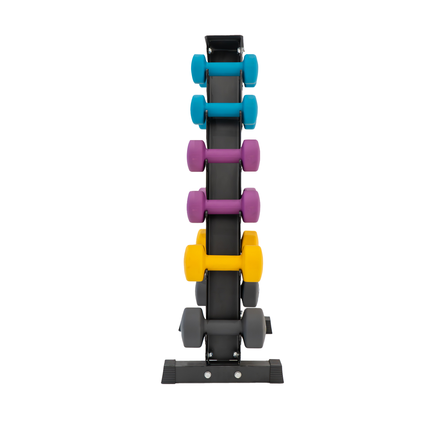 Q-Rax Allenamento Set Manubri Neoprene 4-10kg con Rack Acciaio