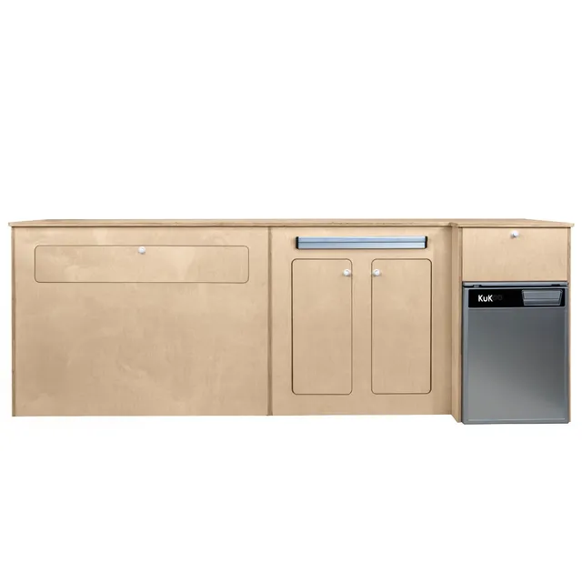Q-Rax Accessori Casa Cucina Camper Mobile Betulla Frigo Argento
