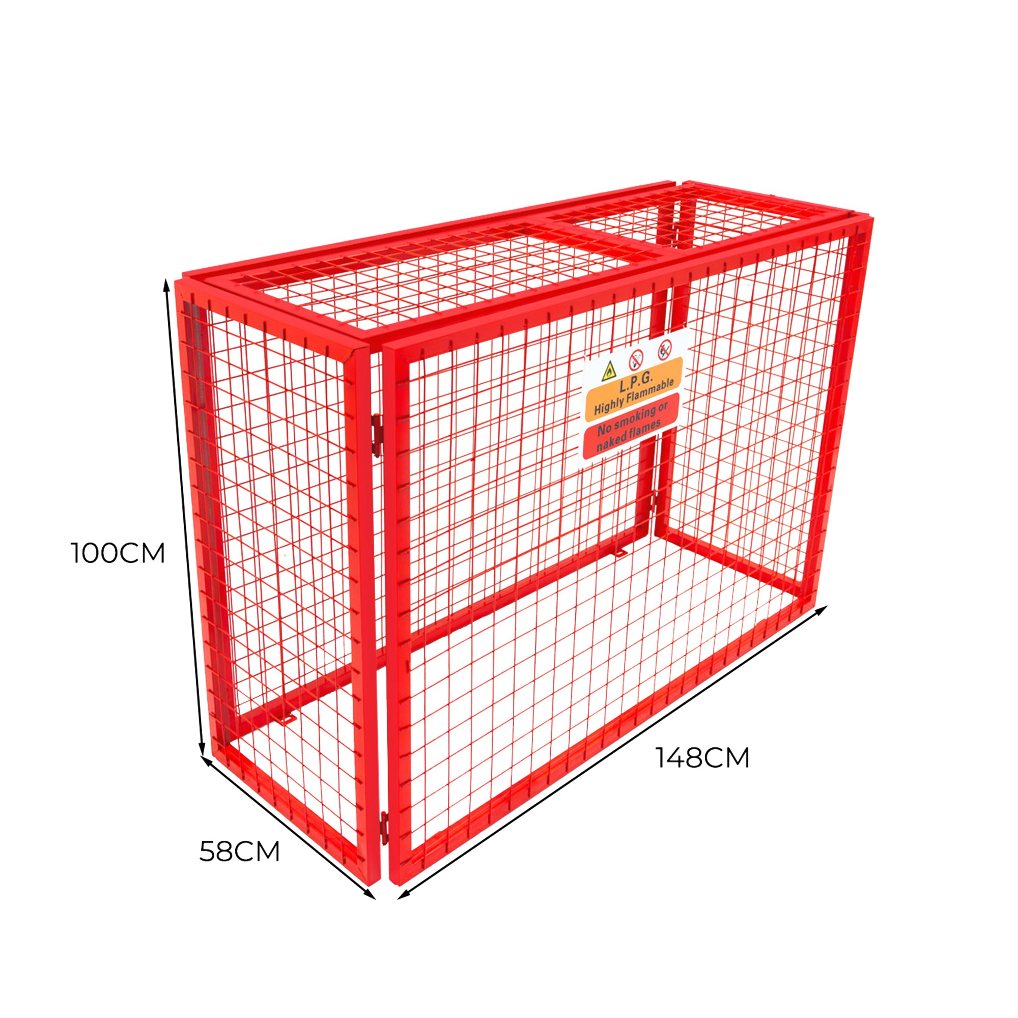 Q-Rax gabbia rete pieghevole bombole gas 100x140x50cm