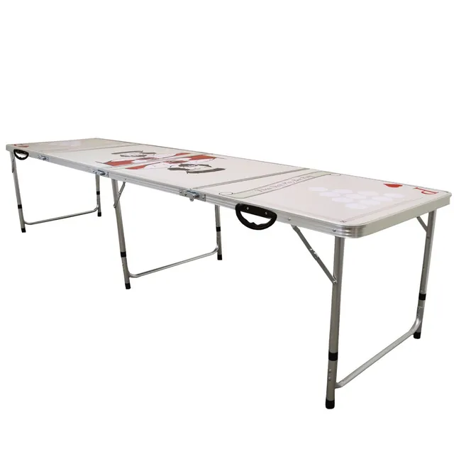 Q-Rax Tavolo beer pong pieghevole 240 cm altezza regolabile