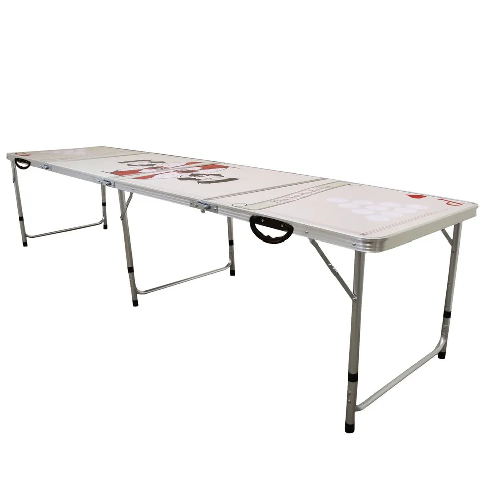 Q-Rax Tavolo beer pong pieghevole 240 cm altezza regolabile