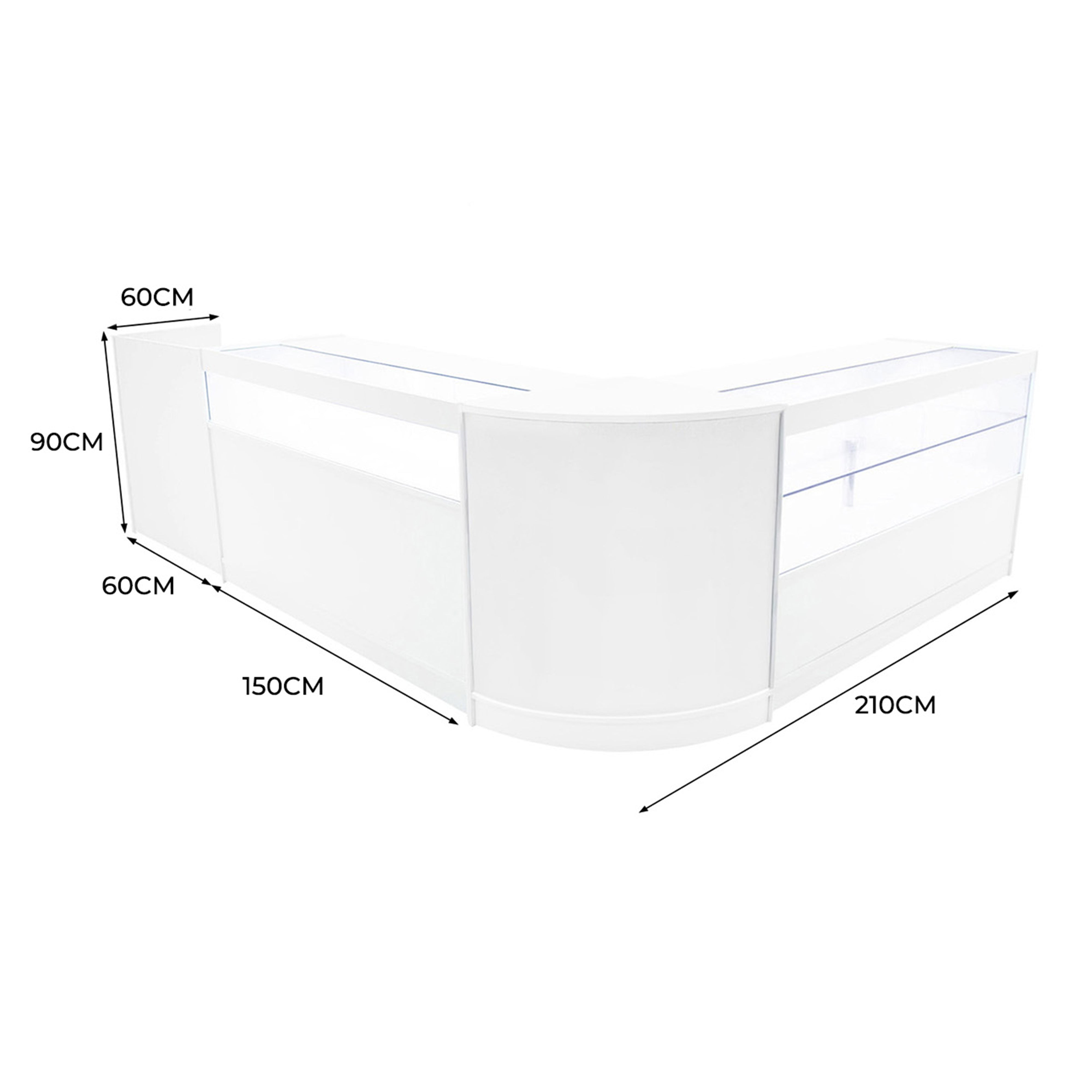 Q-Rax Banconi Negozio Set Gravity LED B1500 C1500 Bianco