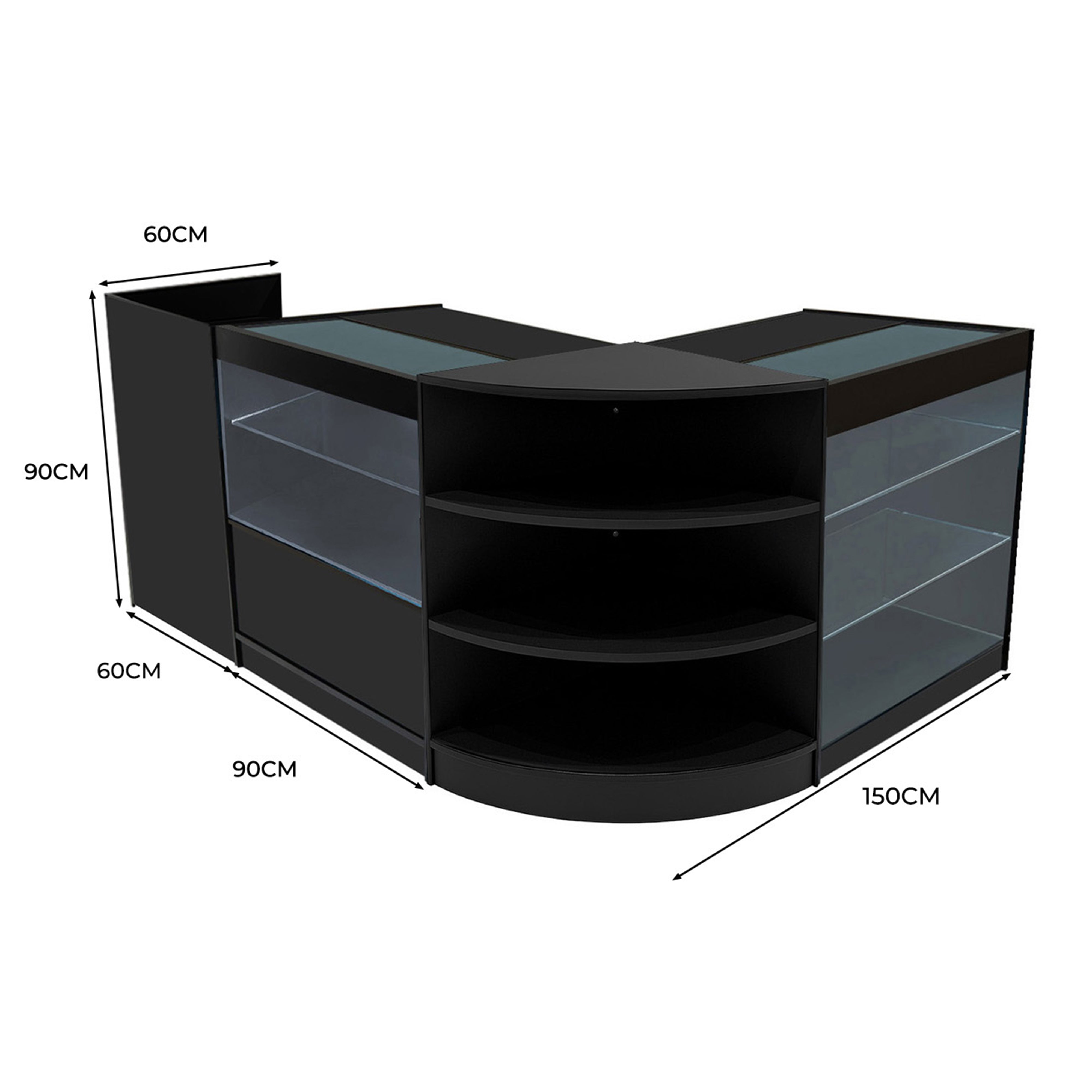 Q-Rax Theia Set Banconi LED K900 C900 TB60 LM60 Nero