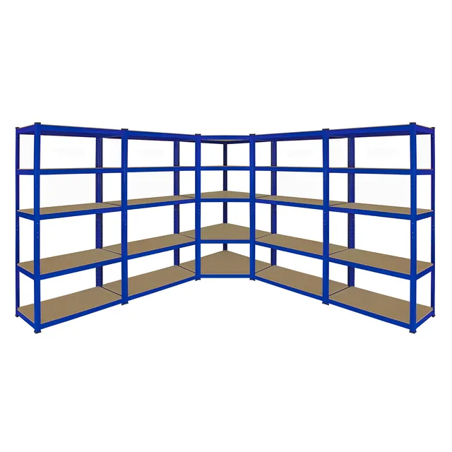Q-Rax T-Rax Scaffale Acciaio Blu 90cm Set 5 Pezzi 280kg
