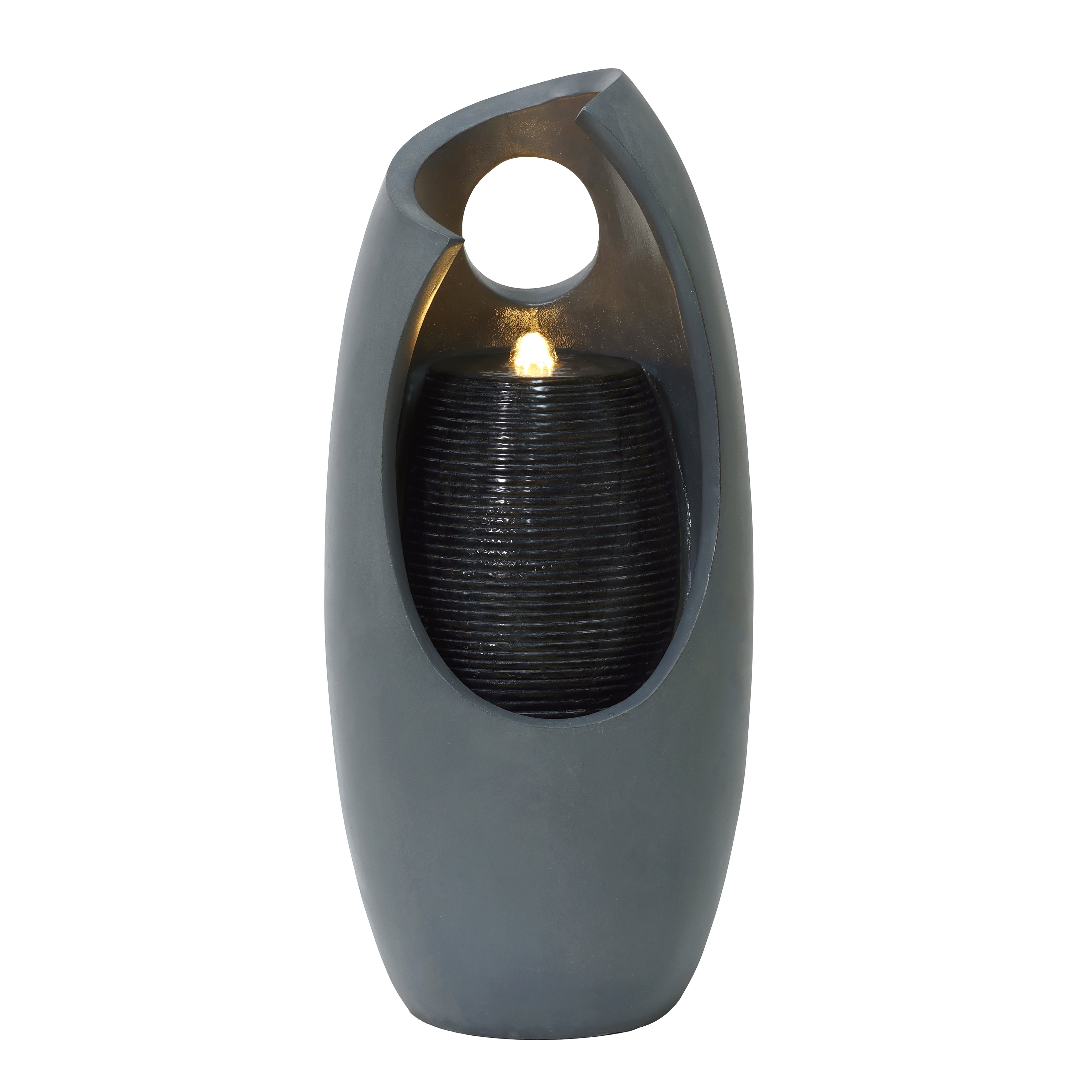 Q-Rax Radiant Falls Fontana Giardino Elettrica LED Grigia