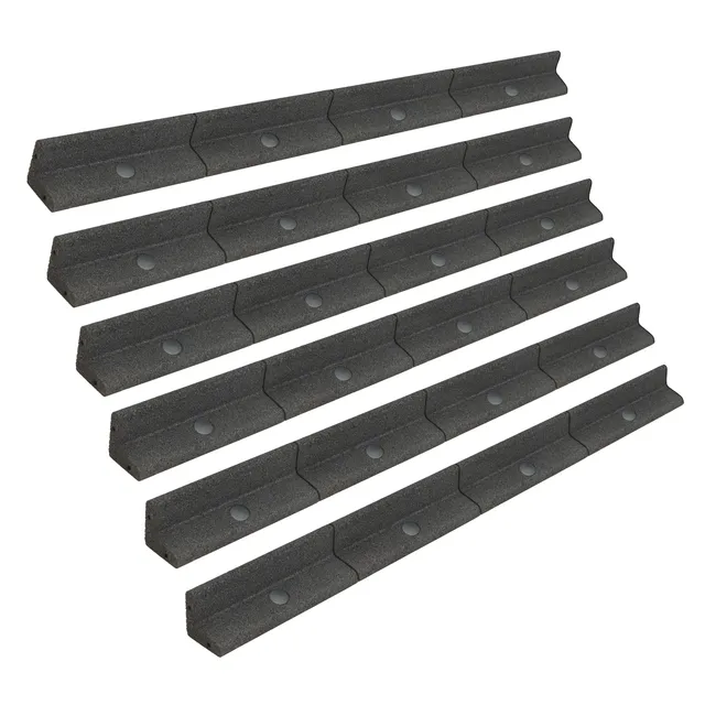 Q-Rax Bordura Giardino Flessibile Gomma Grigia 6x1,2 m