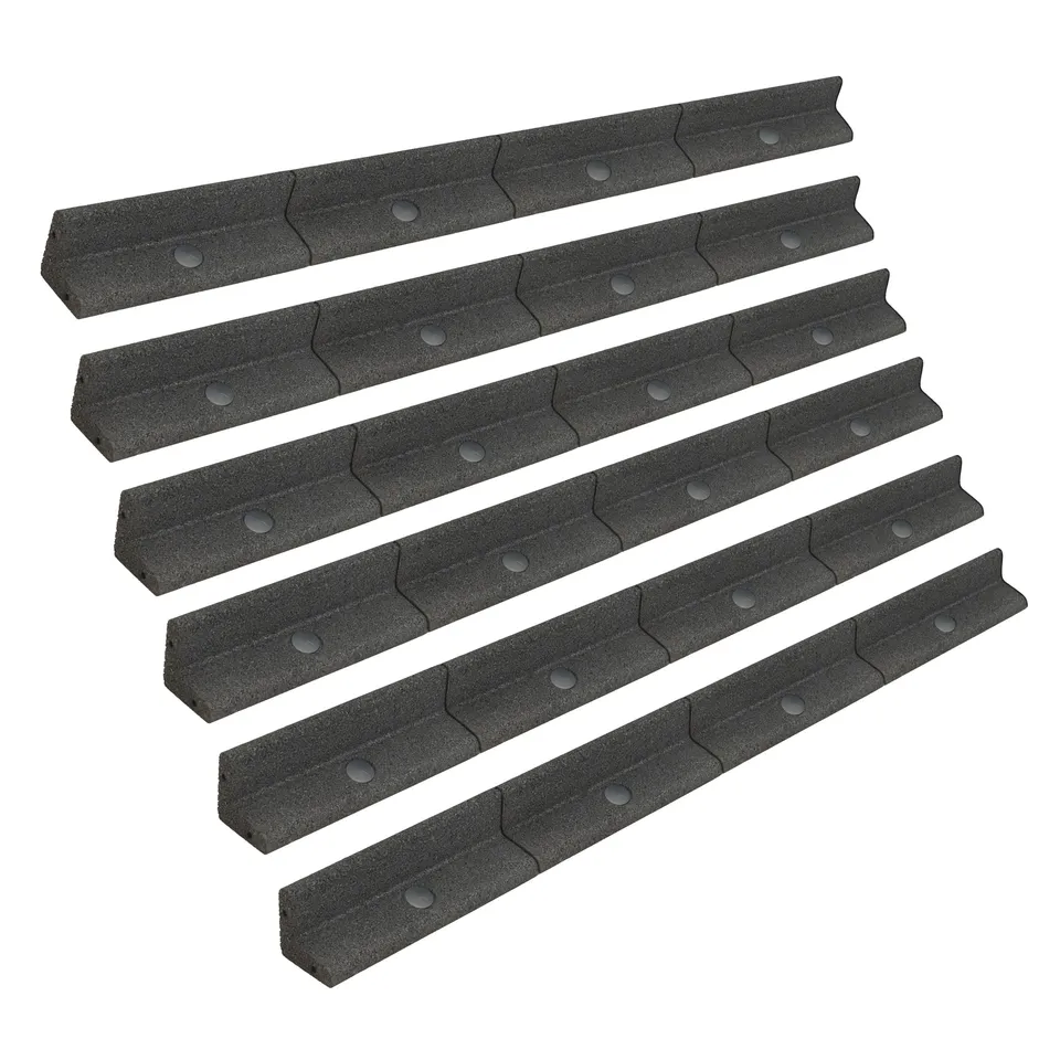 Q-Rax Bordura Giardino Flessibile Gomma Grigia 6x1,2 m