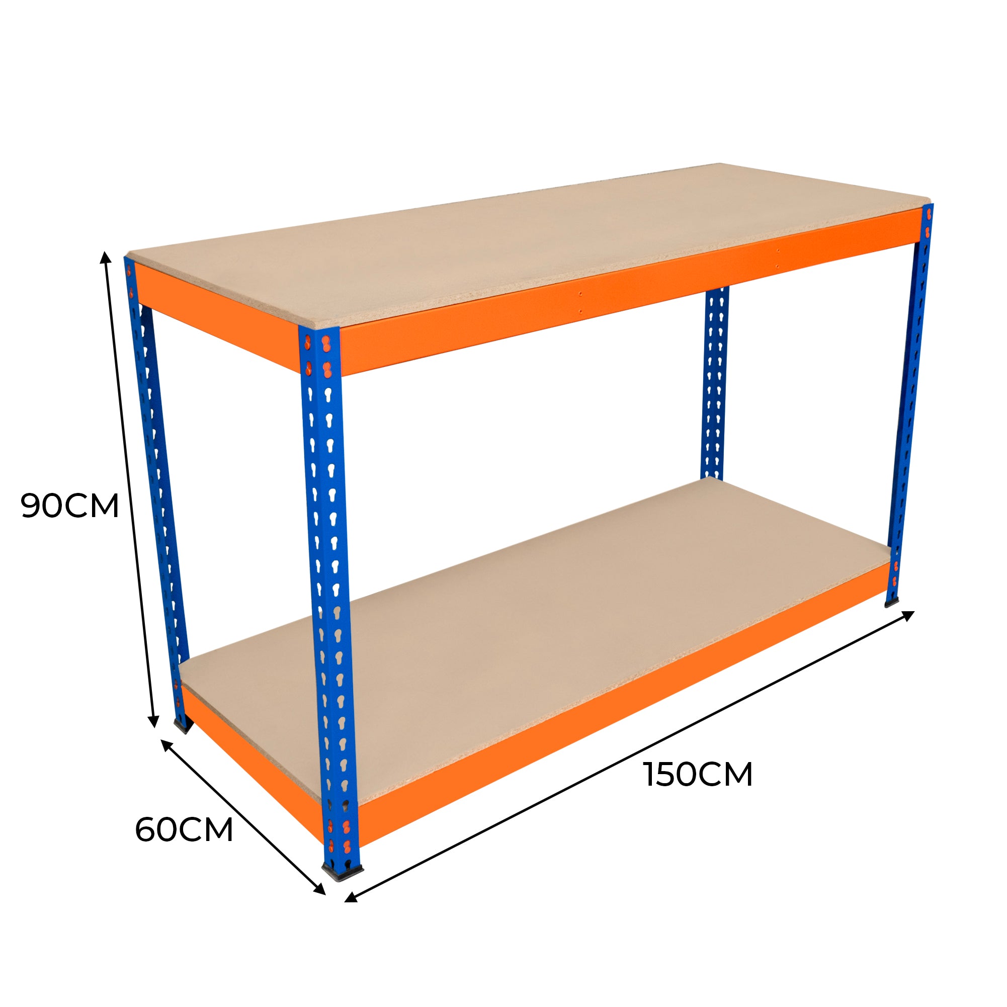 Q-Rax Scaffali da Garage Banco Lavoro S-Rax 150x60x90cm 600kg