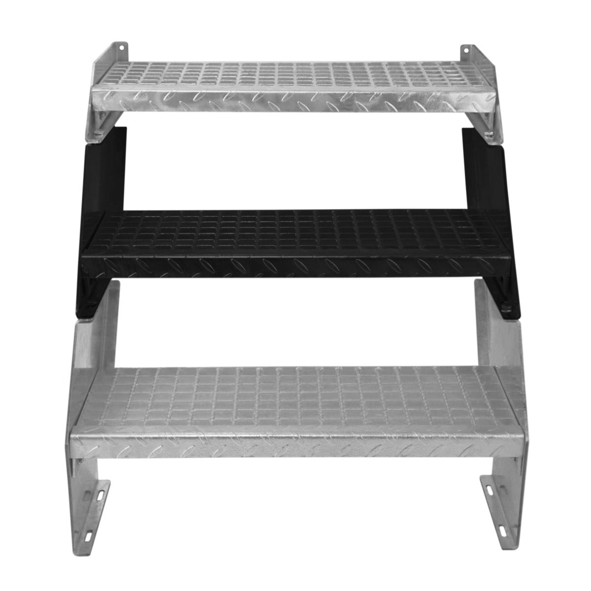 Q-Rax Commercio Scala Zincata 2 Livelli 600 mm Regolabile