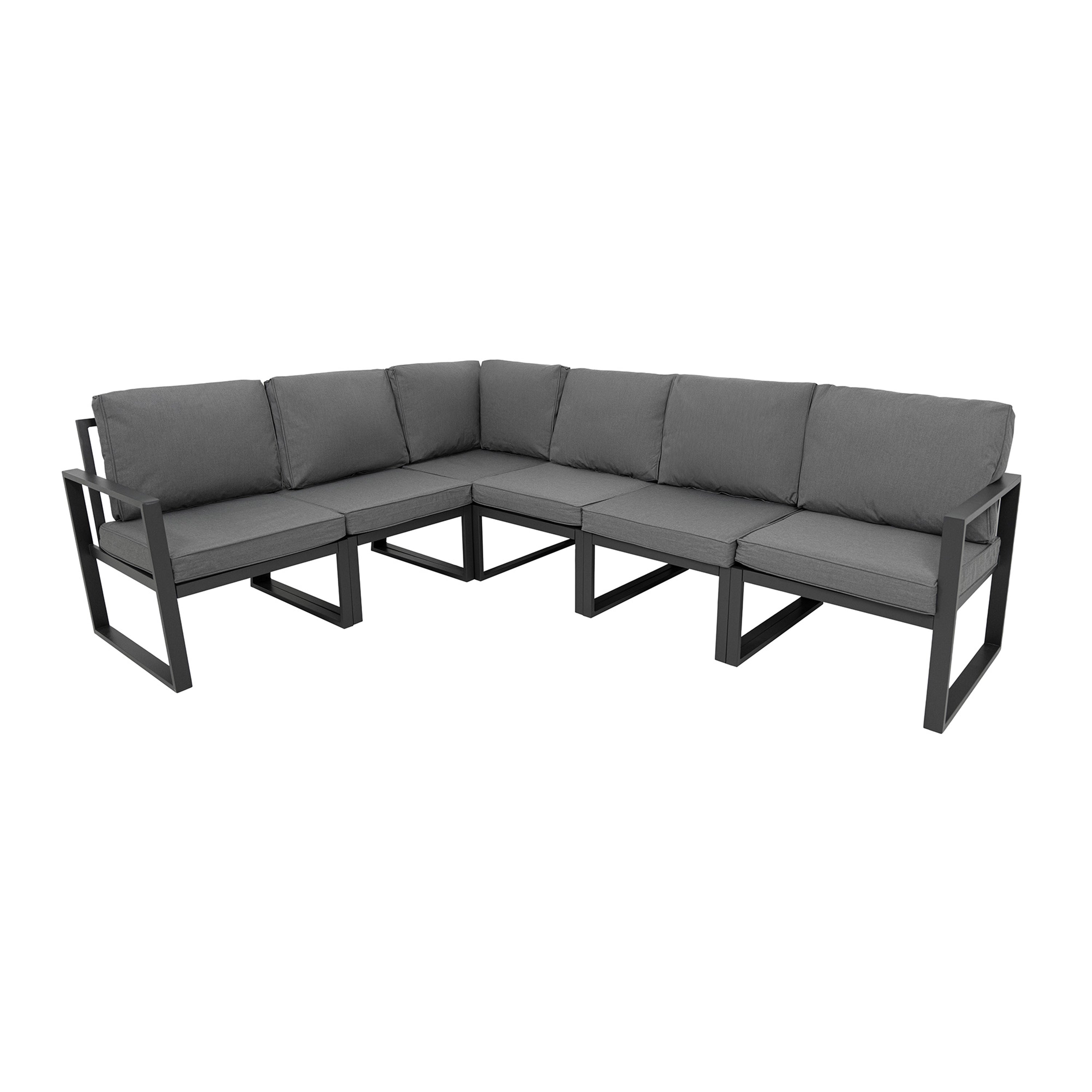 Q-Rax Set Mobili Giardino 7 Posti Alluminio con Fire Pit