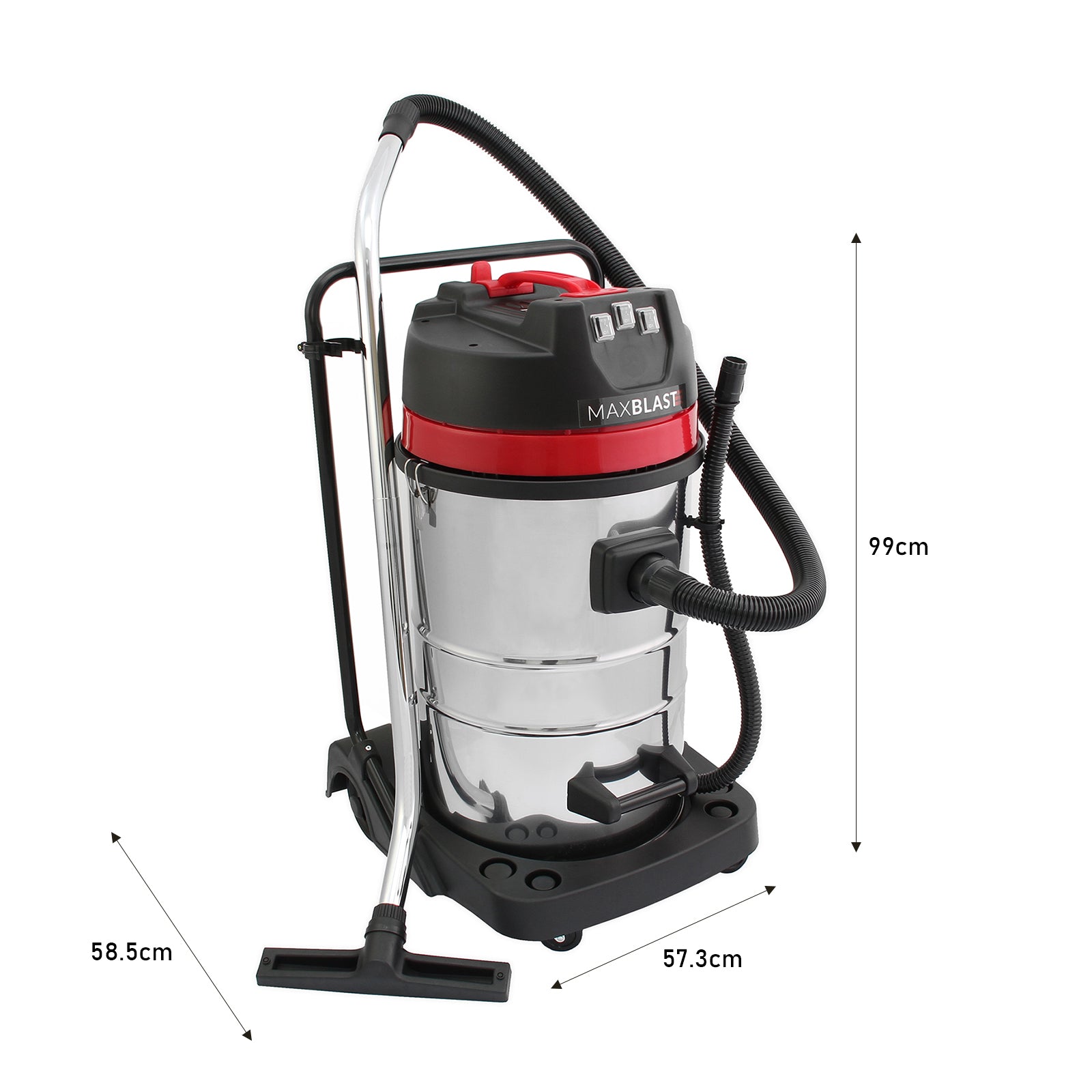 Q-Rax Aspiratore 80L Umido Secco con Aste 7,2 m e Camera 4K