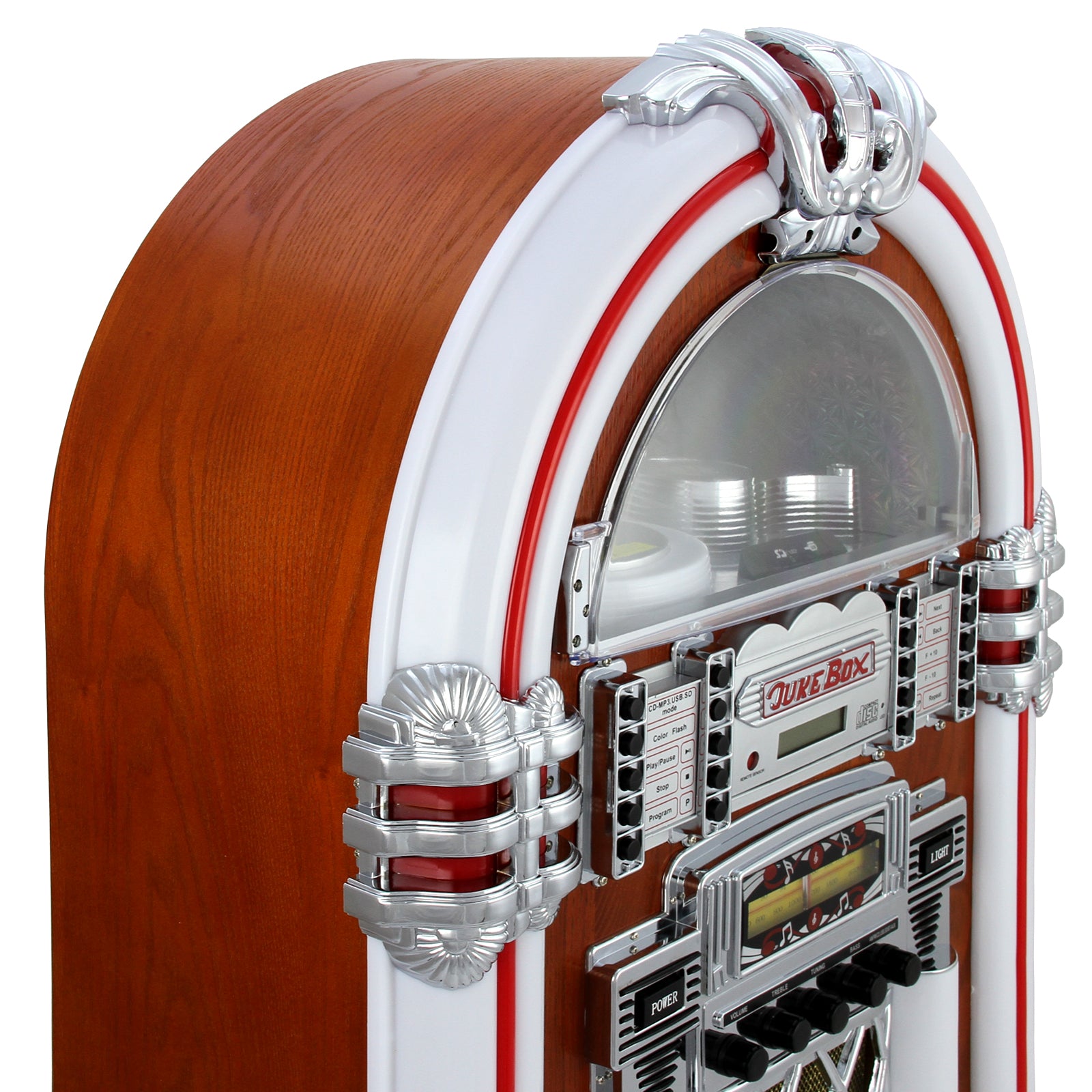 Q-Rax Jukebox Retrò Bluetooth con Porta CD 40 Slot