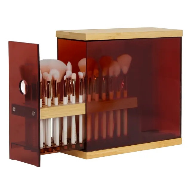 Jackcube Design portapennelli bamboo 29 fori marrone trasparente
