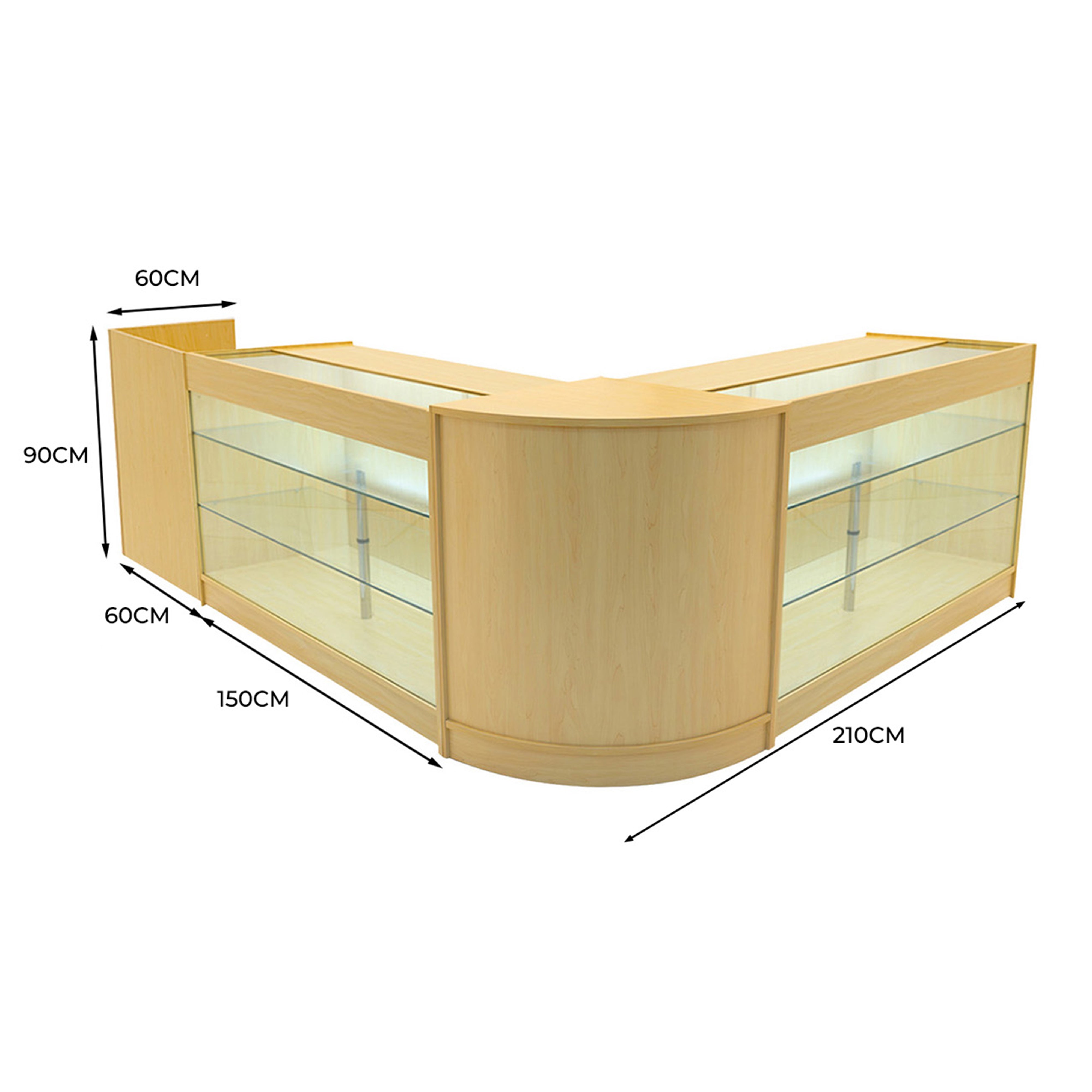 Q-Rax Aries CM60 TB60 2xK1500 bancone negozio acero LED