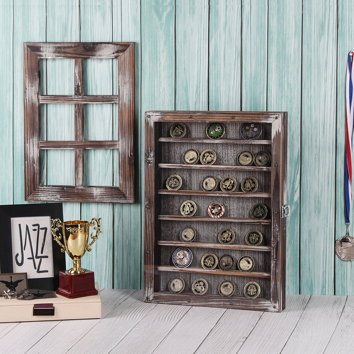 Jackcube Design Display teca monete parete legno 40 posti