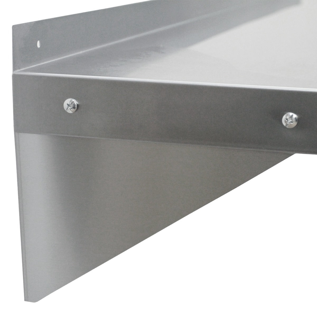 Q-Rax Tavolo Cucina Inox 150cm con 2 Mensole Muro 125cm
