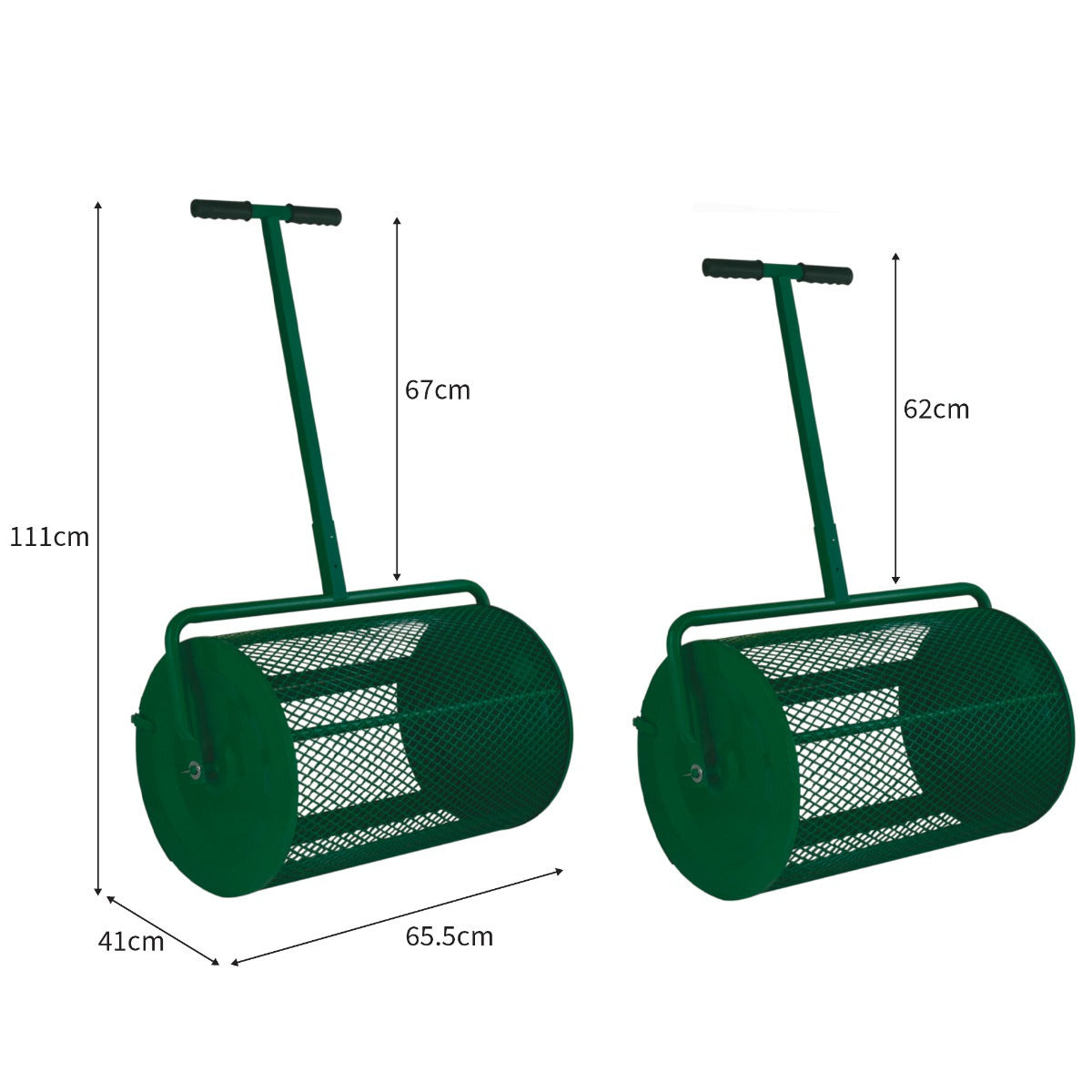 Q-Rax Commercio Spargiterriccio Verde 80L Rullo Prato