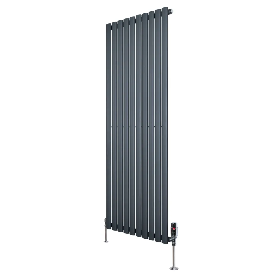 Q-Rax Radiatore Verticale Ovale 1600x600 Antracite