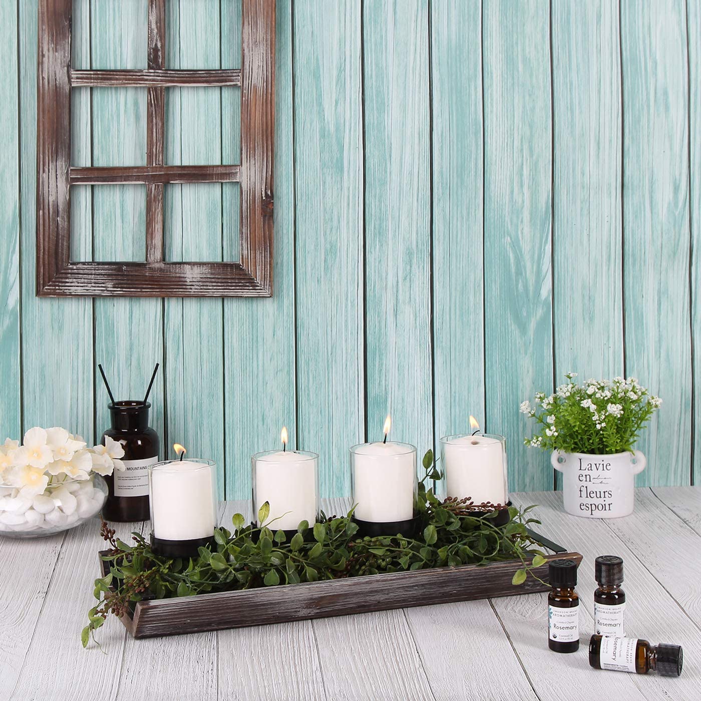 Jackcube Design Wall Décor Portacandele 4 Vetri Legno