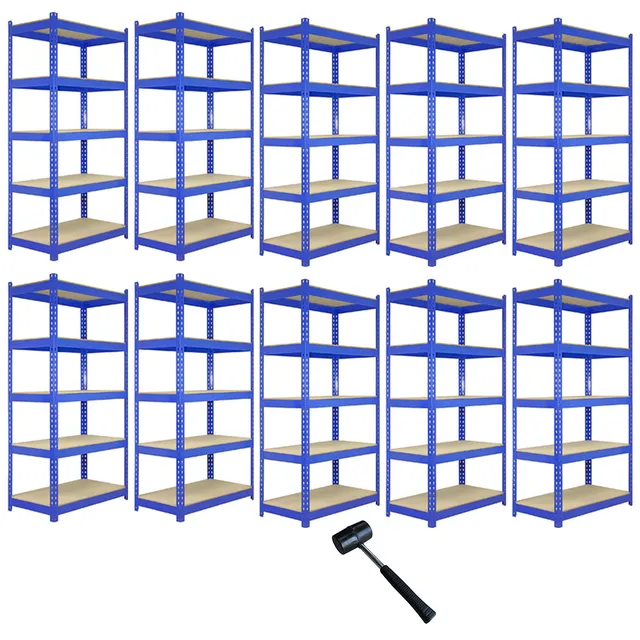 Q-Rax Scaffale Garage Blu 120x50cm 10 Pezzi Portata 200kg