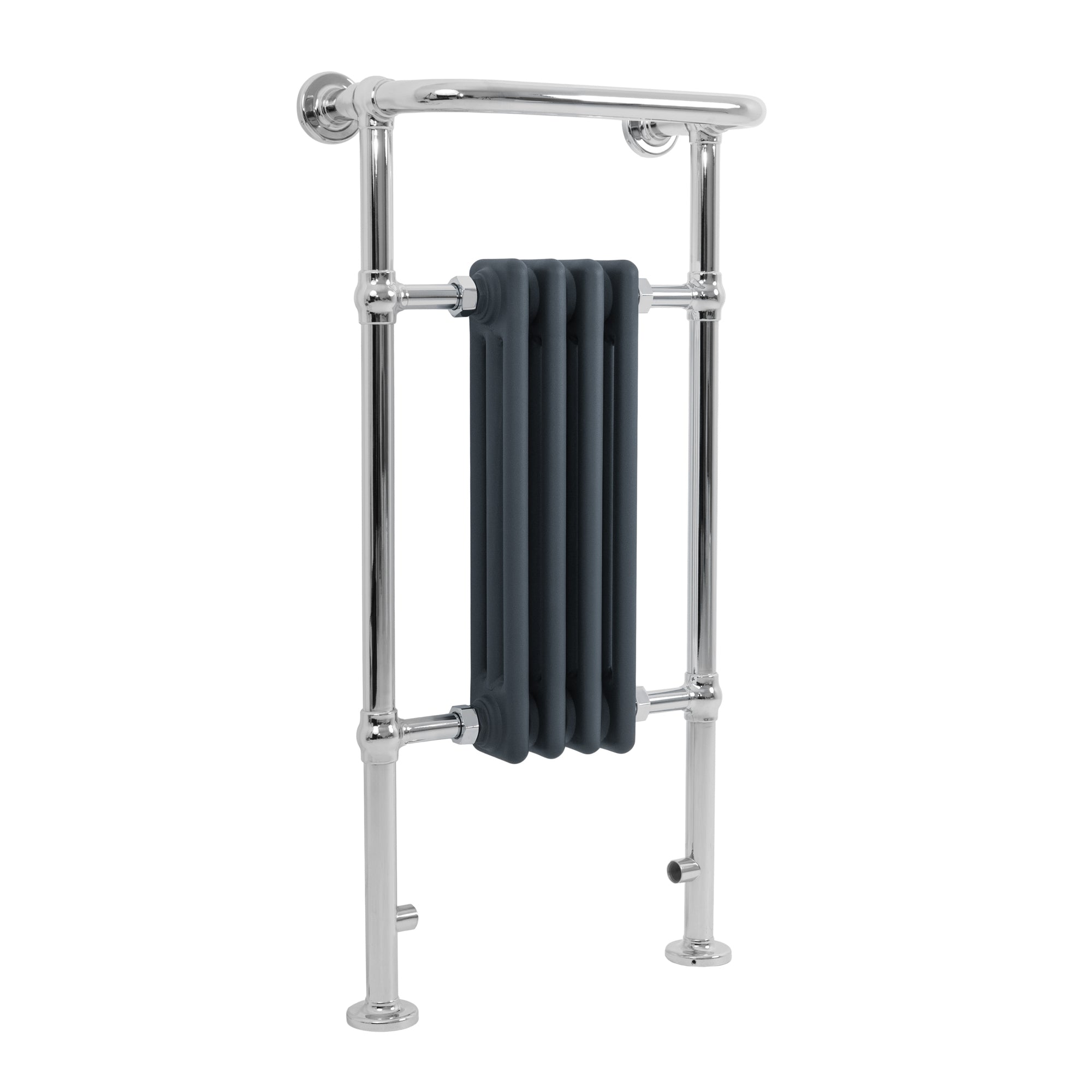 Q-Rax Scaldasalviette 950x480 mm Grigio Antracite Barra Cromata
