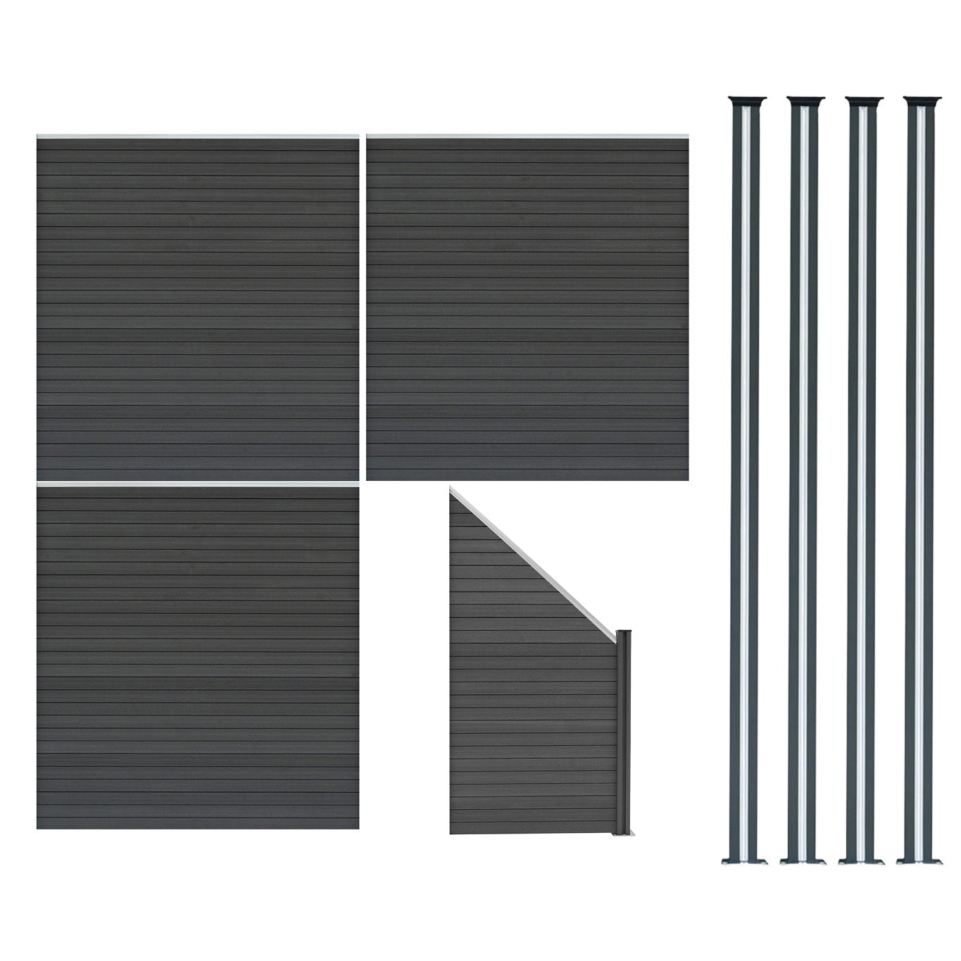 Q-Rax Recinzione Giardino 3 Pannelli Grigio LED 619 cm