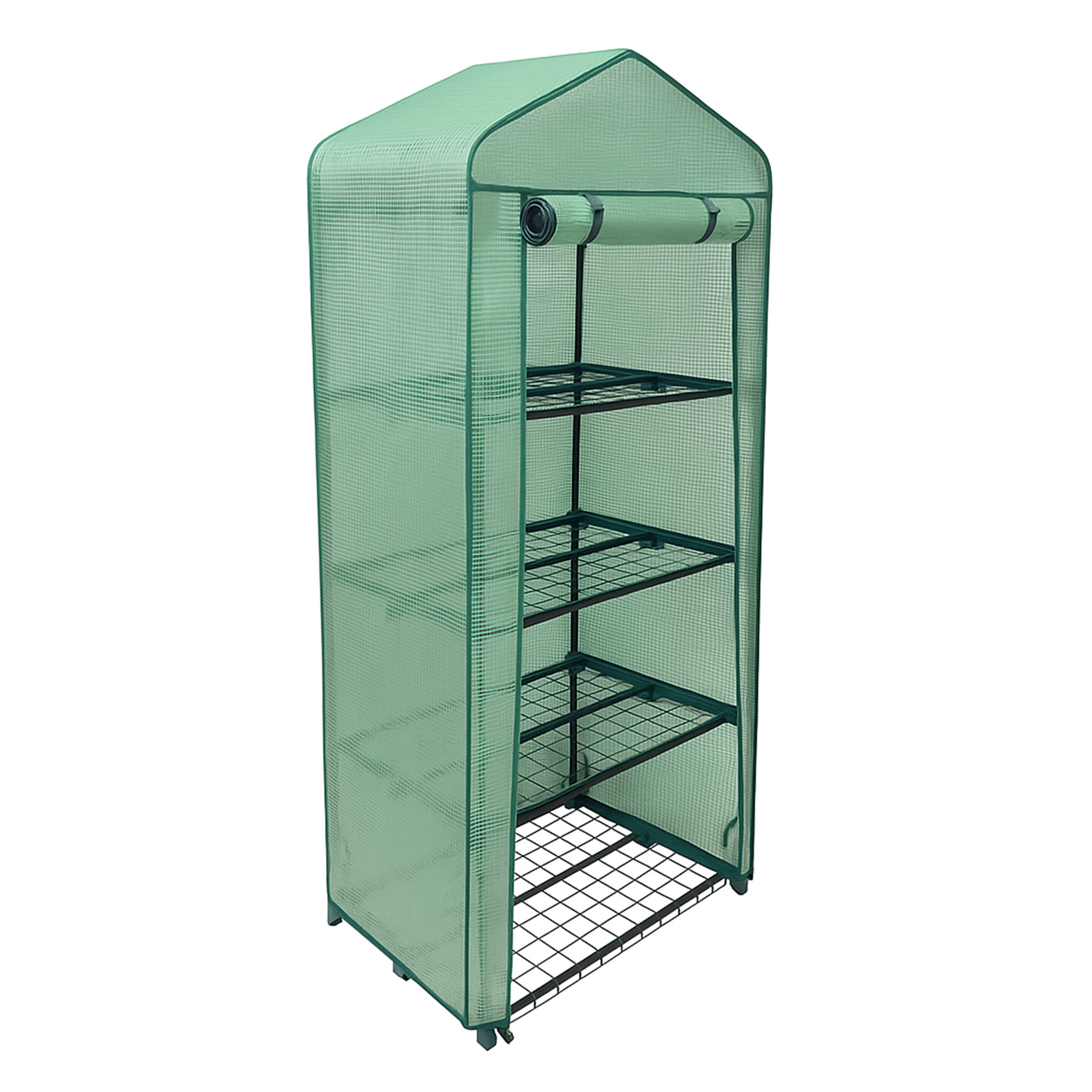 Q-Rax Deposito all'Aperto Mini Serra PE 69x49x162cm 4 Ripiani