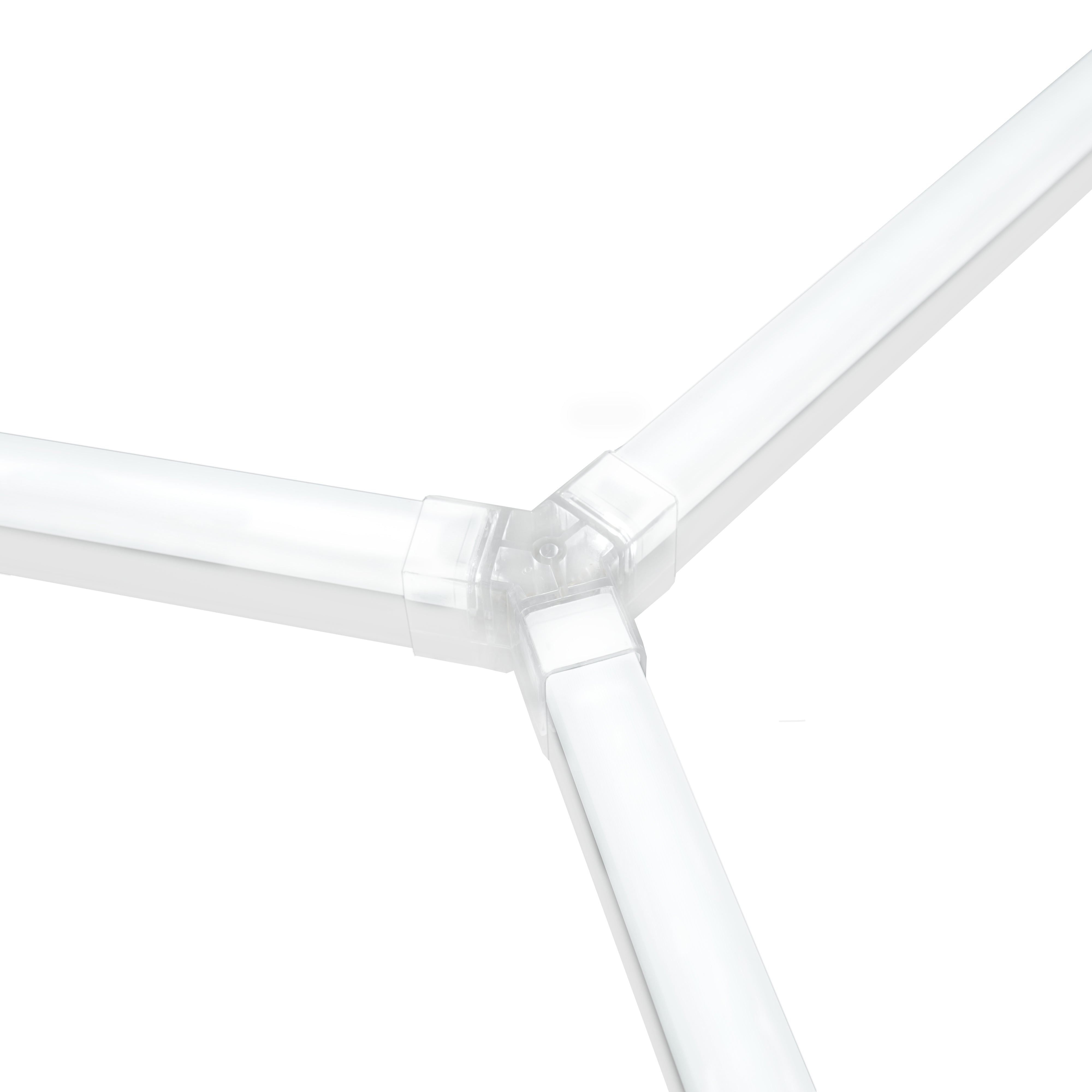 Q-Rax 120 Piastrelle Modulari Grigie + 14 LED Esagonali 6500K