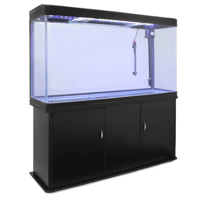 Q-Rax Acquario 300 Litri con Mobile Nero 120cm Vetro Curvo