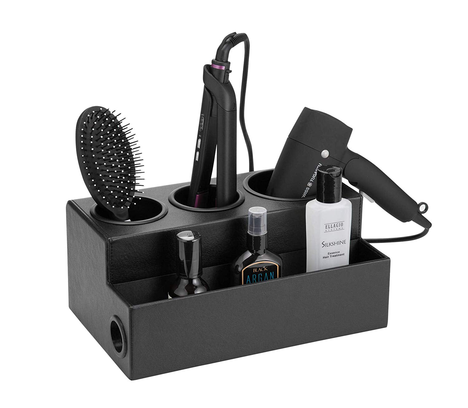 Jackcube Bathroom Organizer Phon Nero 4 Scomparti Pelle