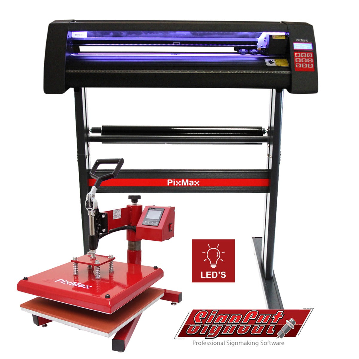 Q-Rax Commercio Artigianato plotter taglio vinile LED 720 + pressa 38x38