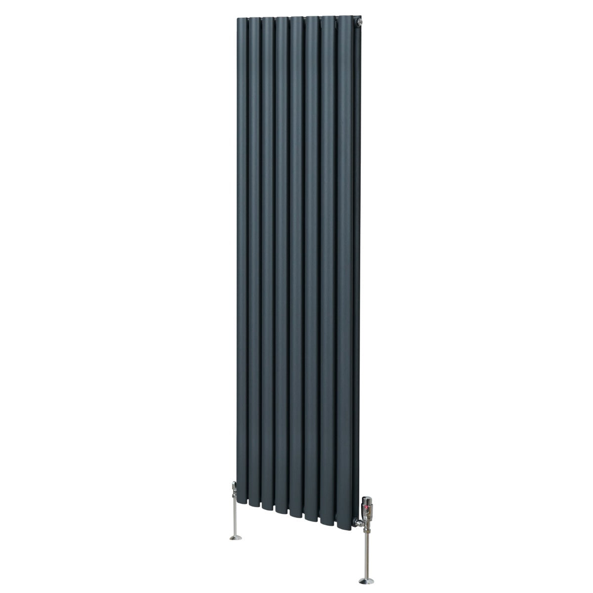Q-Rax Radiatori Tradizionali 1800x480 radiatore antracite con valvole