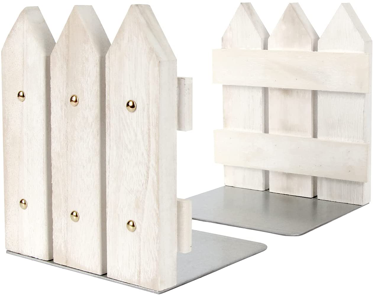 Jackcube Design Living Room Fermalibri Legno Bianco Set 2 Pezzi