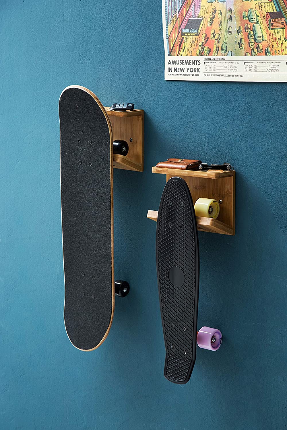 Jackcube Design Equipment Porta Skateboard Parete Bambù Mensola