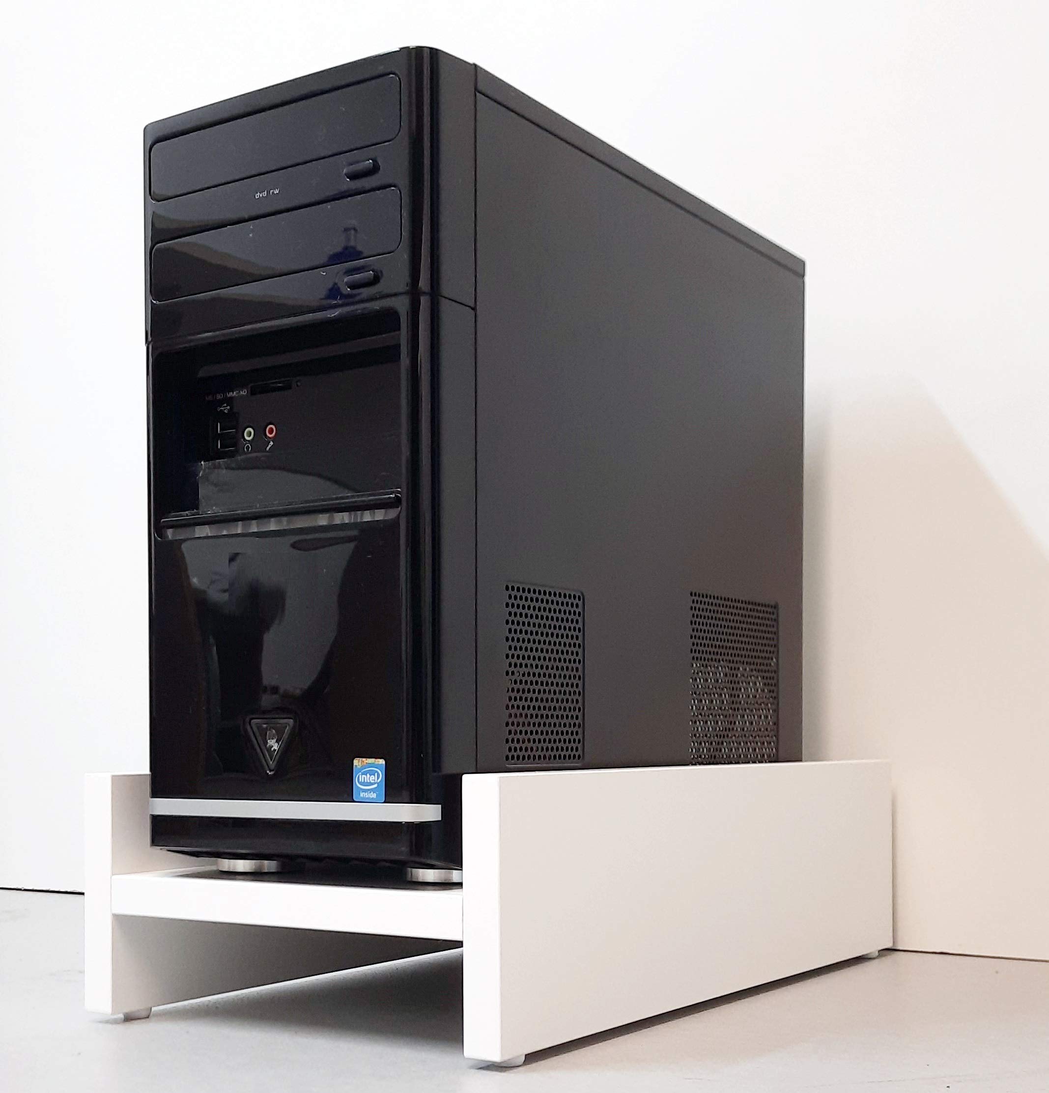 Henor Prese della CPU supporto torre legno 25x45x12 cm bianco