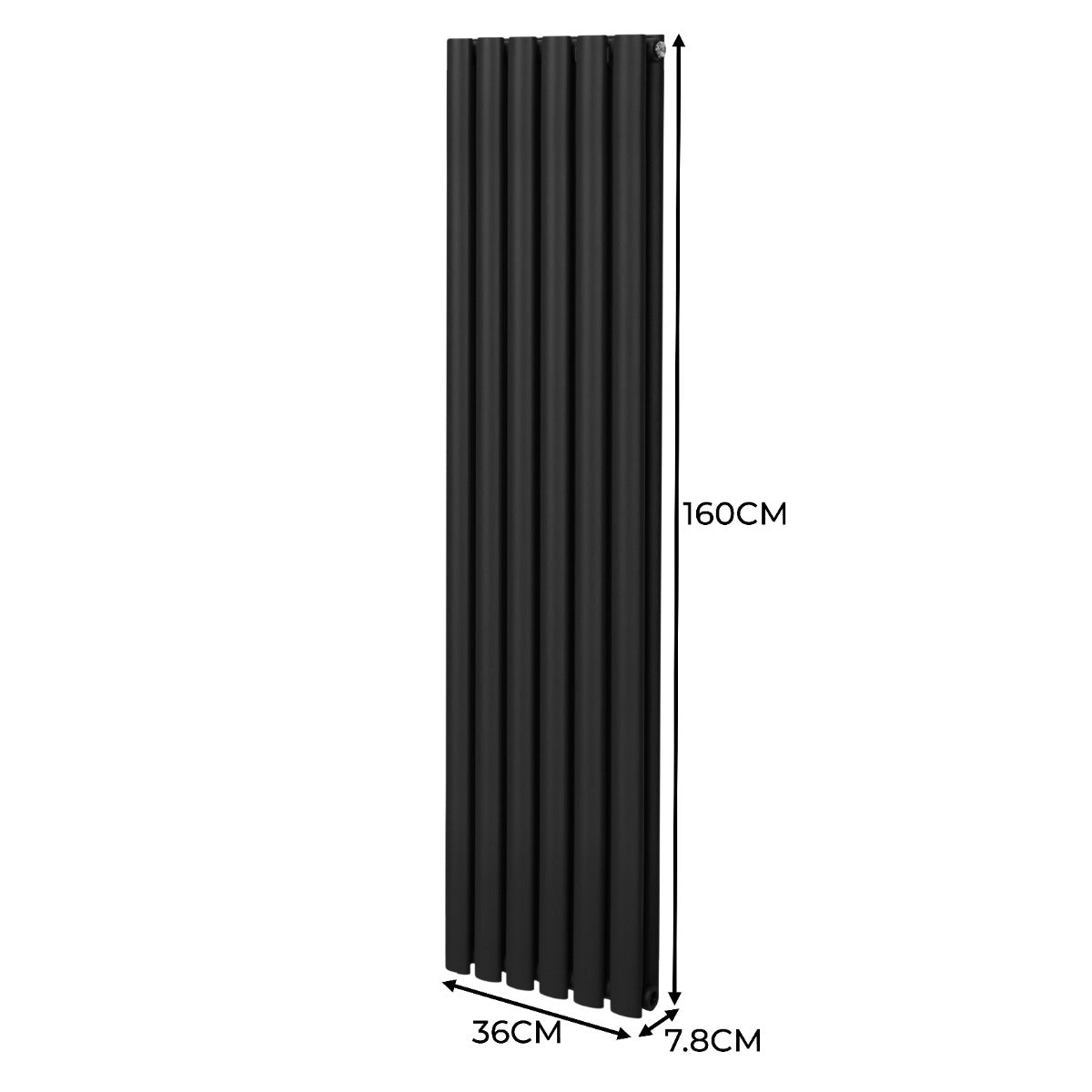 Q-Rax Radiatori Tradizionali radiatore colonna ovale 1600x360 mm nero