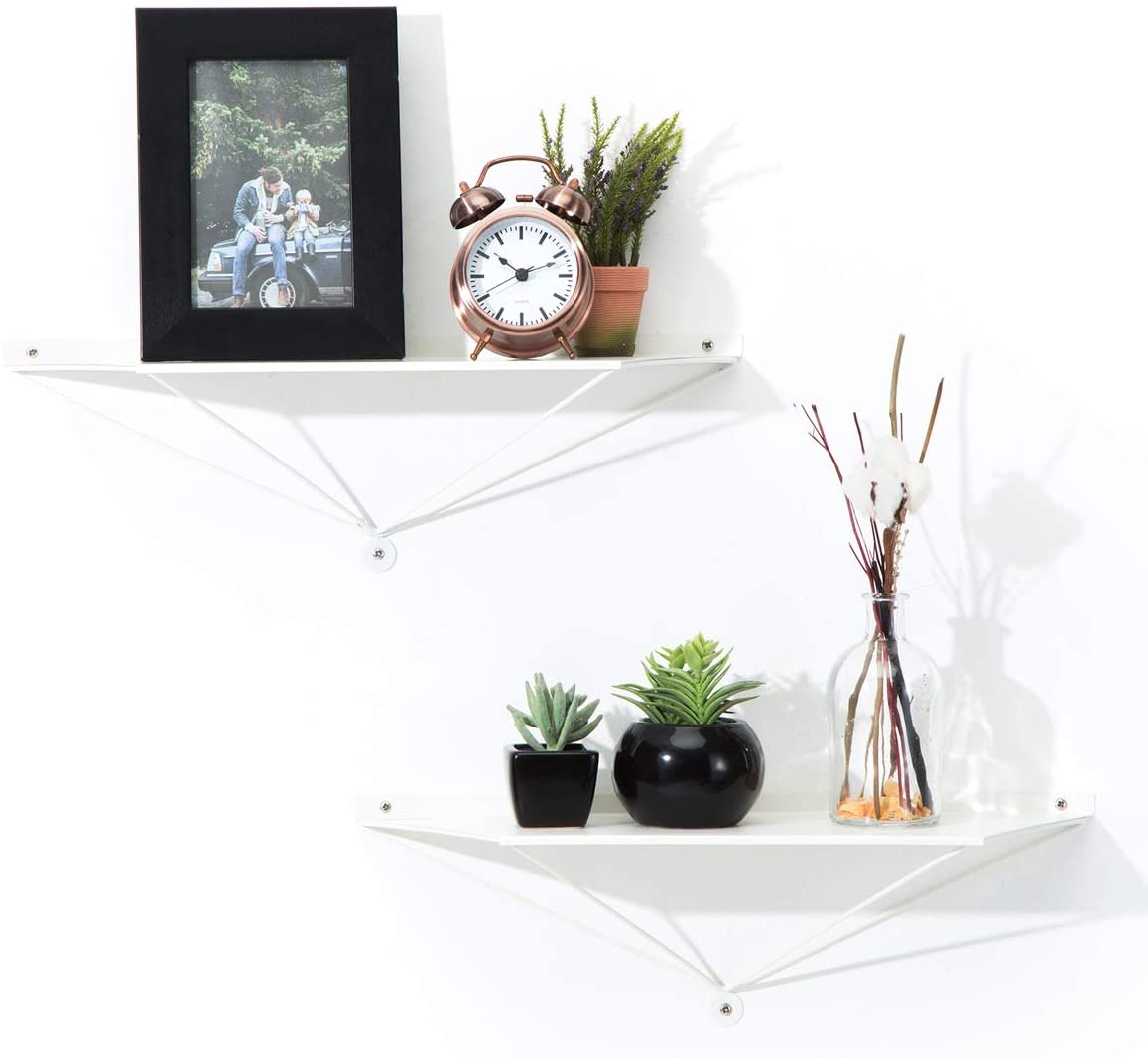 Jackcube Design Living Room Set 2 Mensole Bianche Metallo