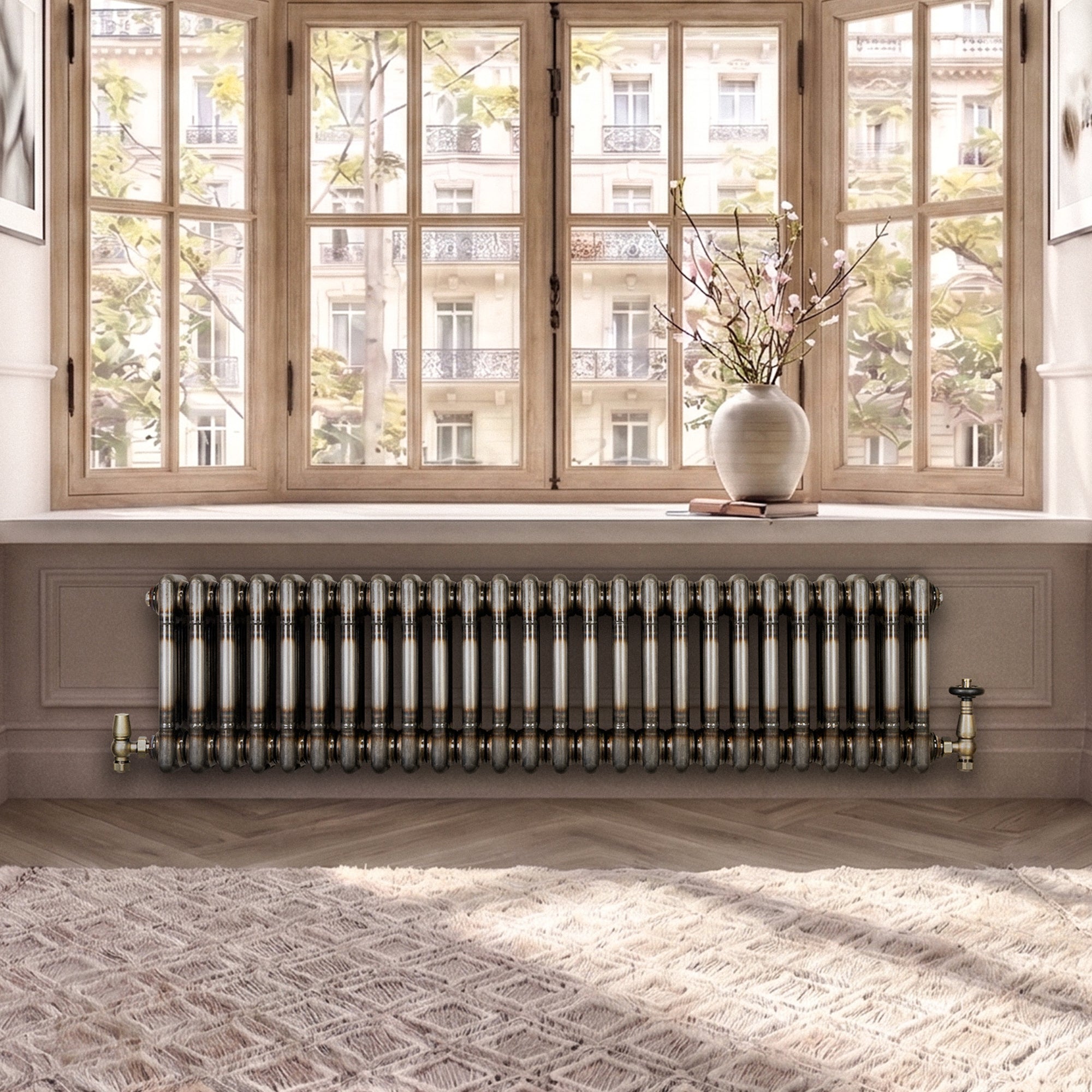 Q-Rax Radiatore Tradizionale 3 Colonne 300x1190 Metallo Grezzo