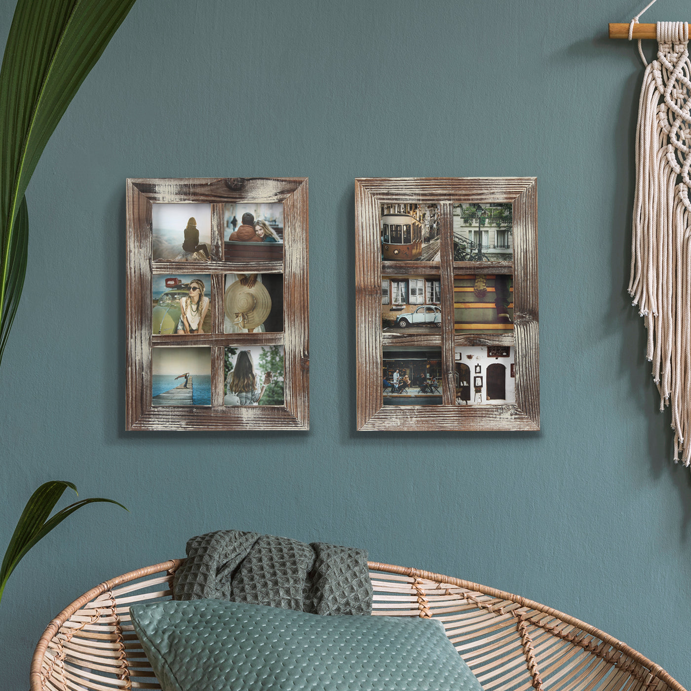 Jackcube Design Wall Décor set 2 cornici finestra legno rustico