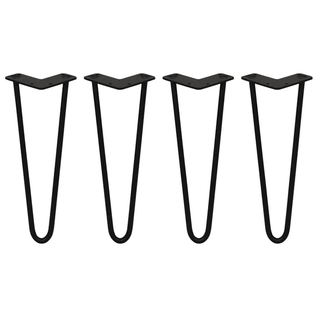 Q-Rax 4 Gambe Tavolo Forcina 35,5cm 2 Rebbi Nero