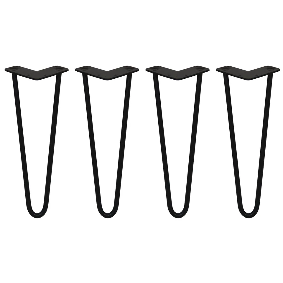 Q-Rax 4 Gambe Tavolo Forcina 35,5cm 2 Rebbi Nero