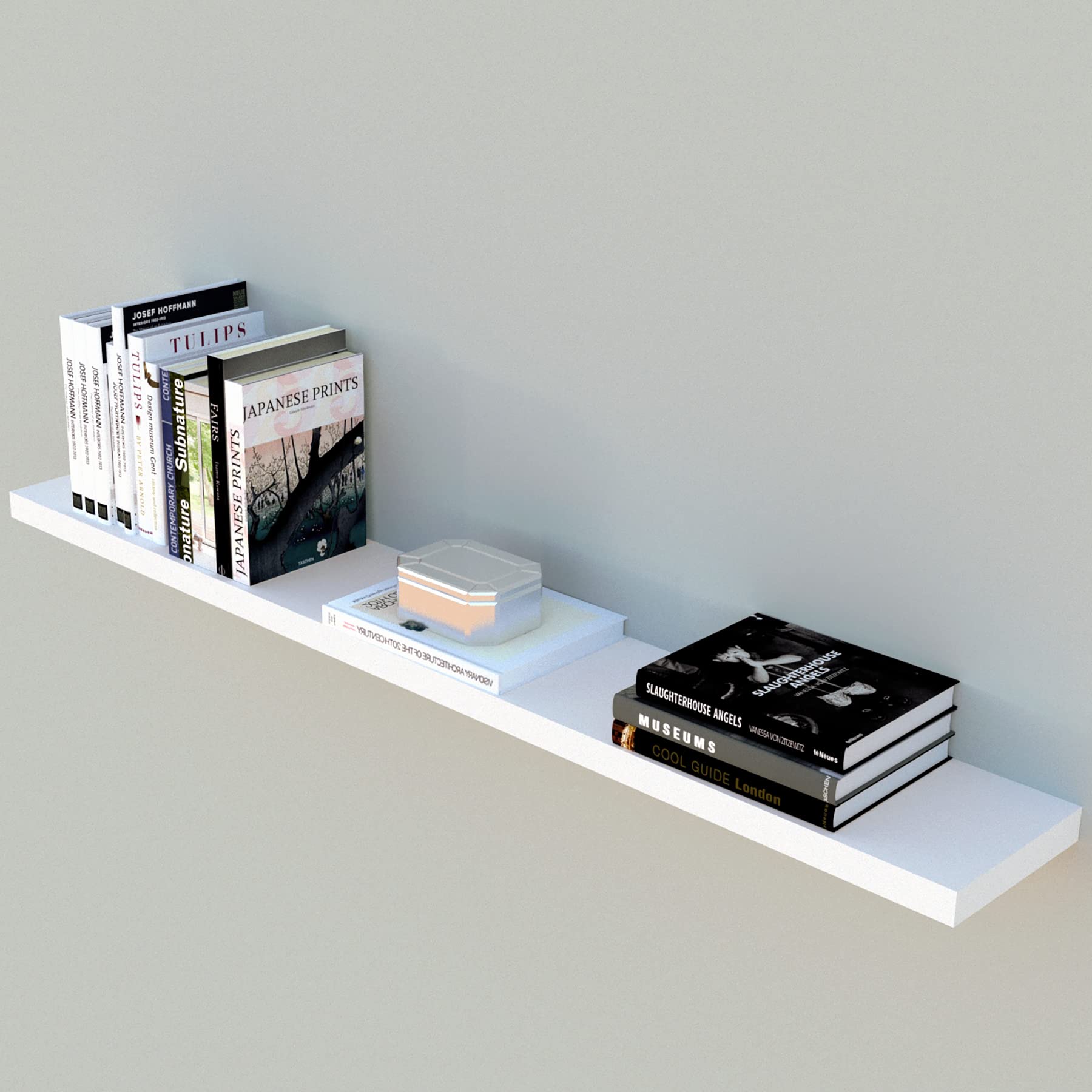 Henor Mensole 100x25x2,5 cm bianco parete portata 20 kg