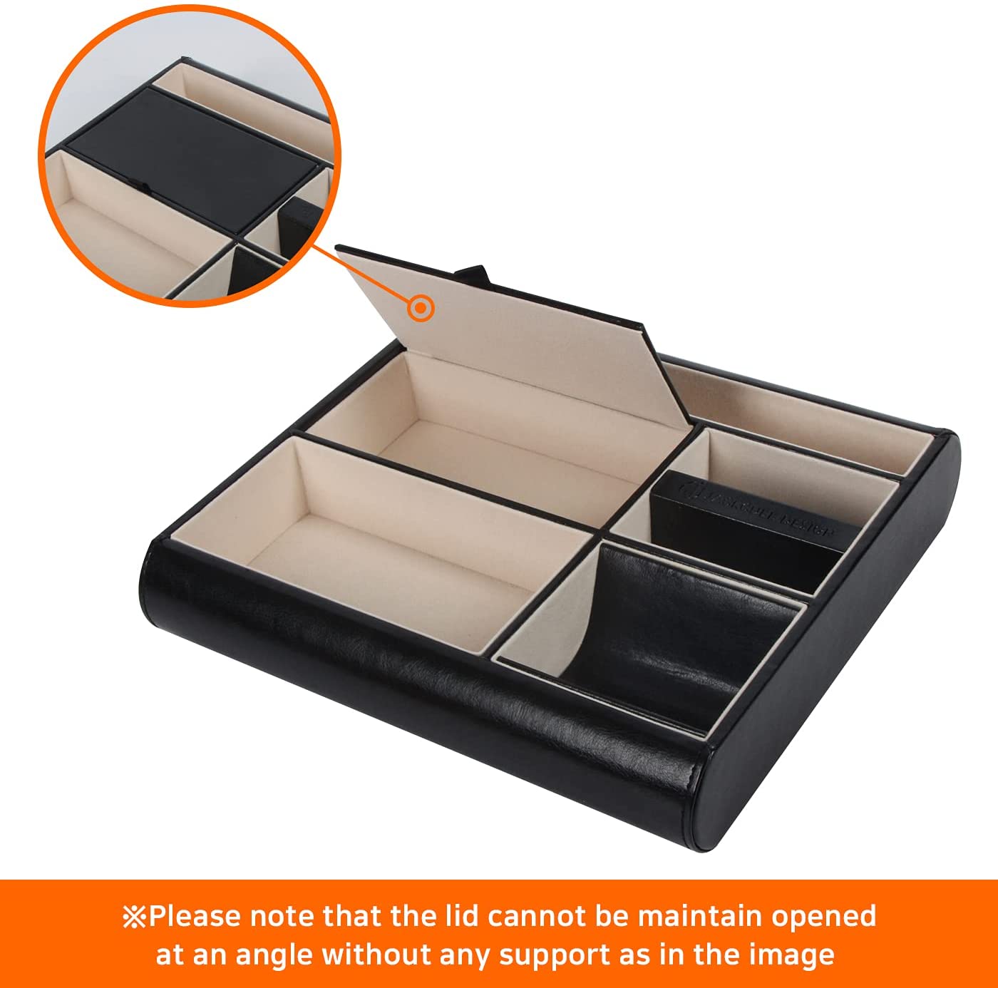 Jackcube Design Dressroom svuotatasche pelle nero 6 scomparti