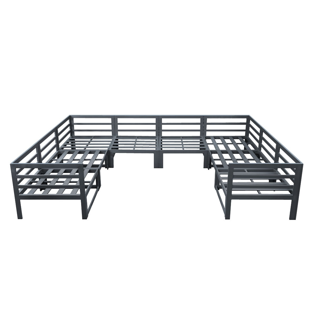 Q-Rax Set Mobili Giardino Componibile 8 Posti con Focolare