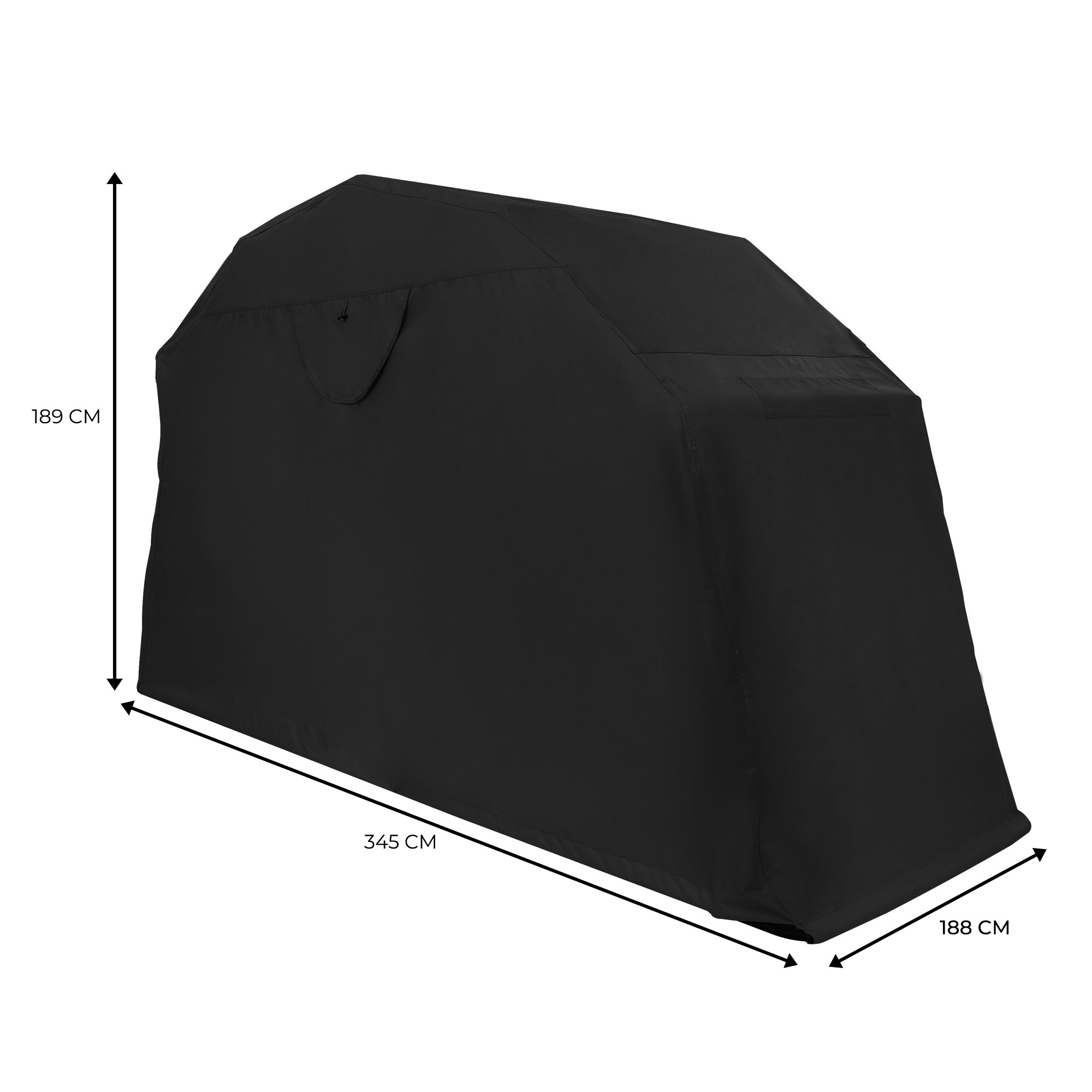 Q-Rax Mobili da Esterno Tenda Moto XL Nero Impermeabile