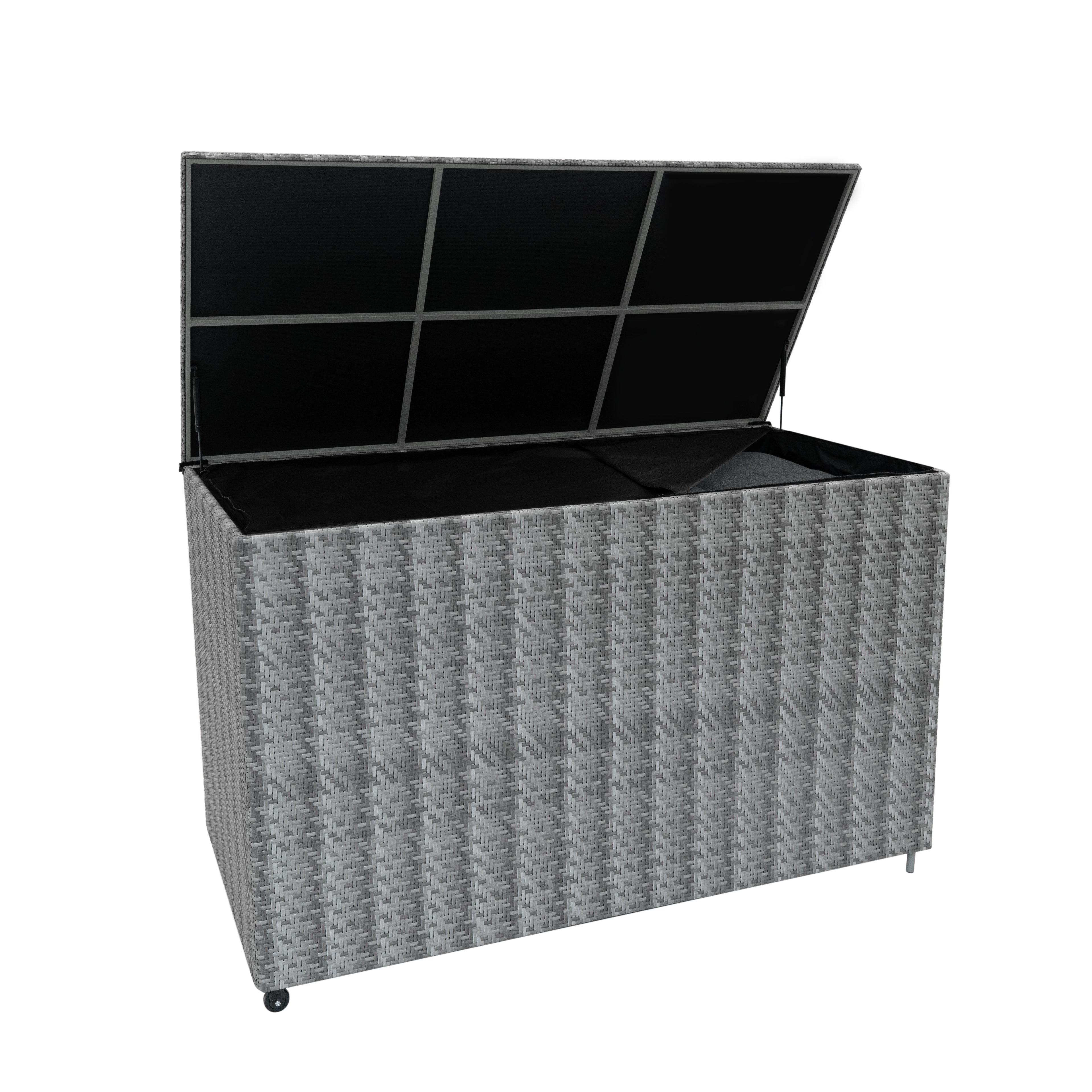 Q-Rax Baule Rattan Grigio 996L da Esterno Impermeabile