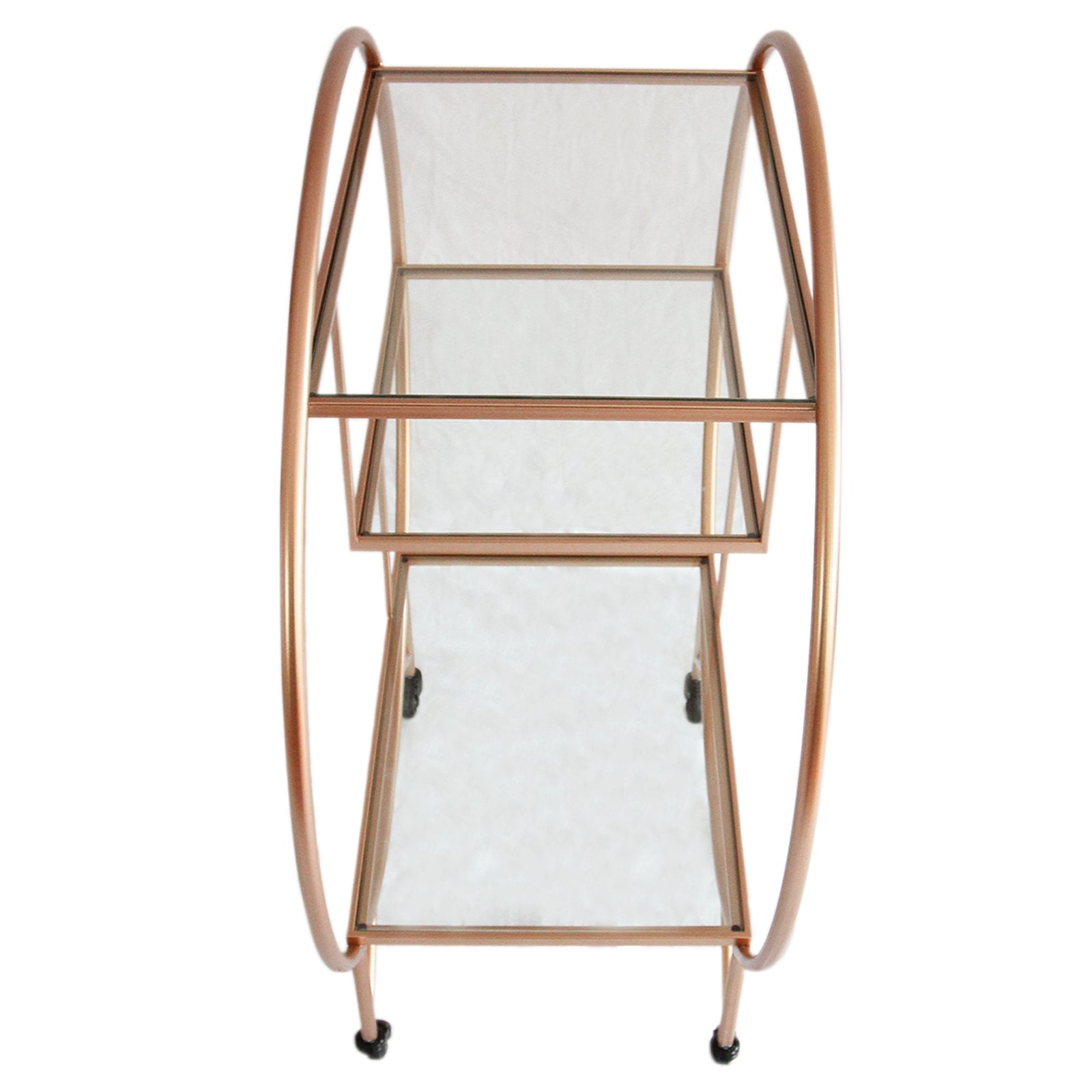 Q-Rax Carrello Bar Cocktail Grande Oro Rosato 3 Ripiani