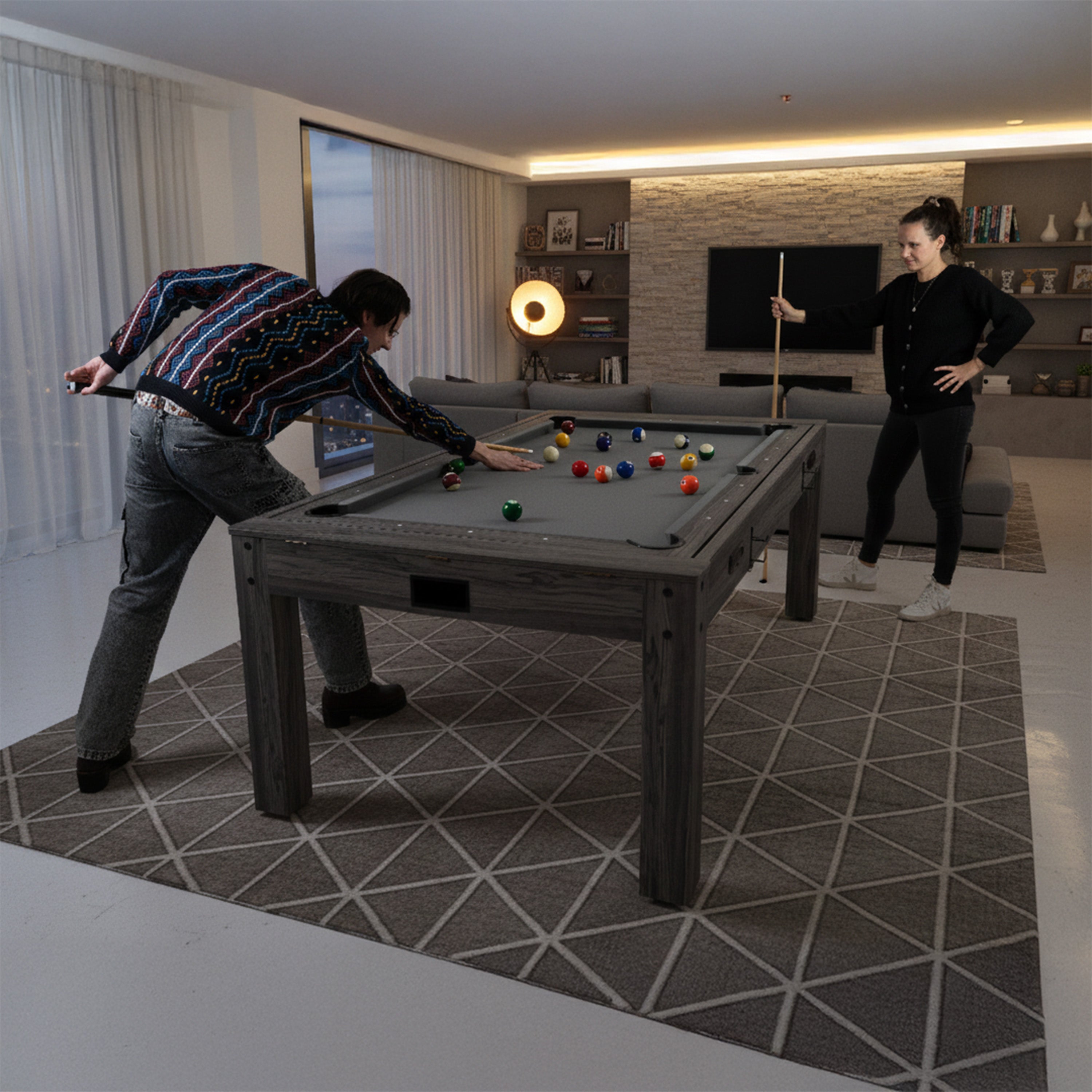 Q-Rax Accessori casa Tavolo Multigioco 7-in-1 213cm Grigio