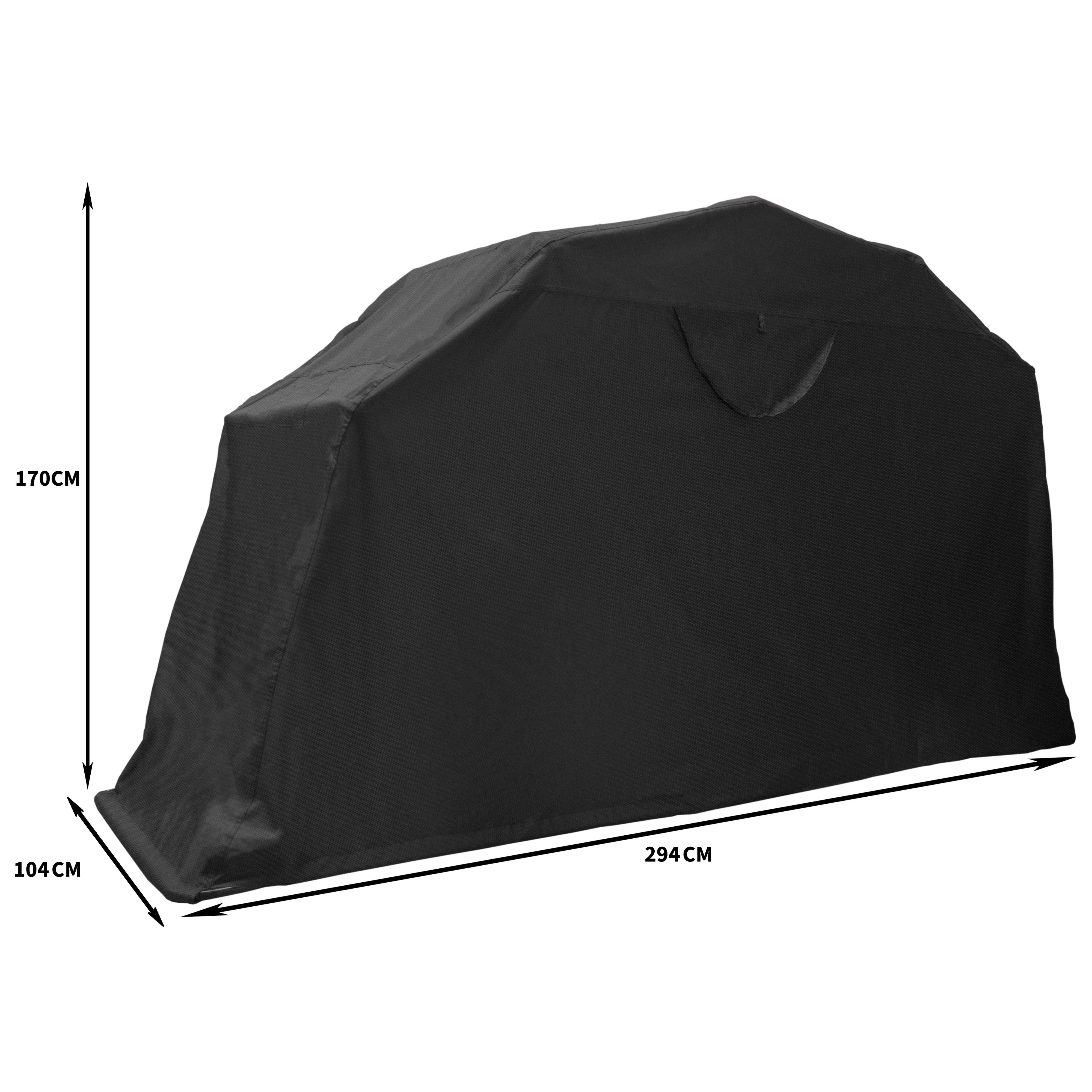 Q-Rax Mobili da Esterno Tenda Moto Large Nera impermeabile UV