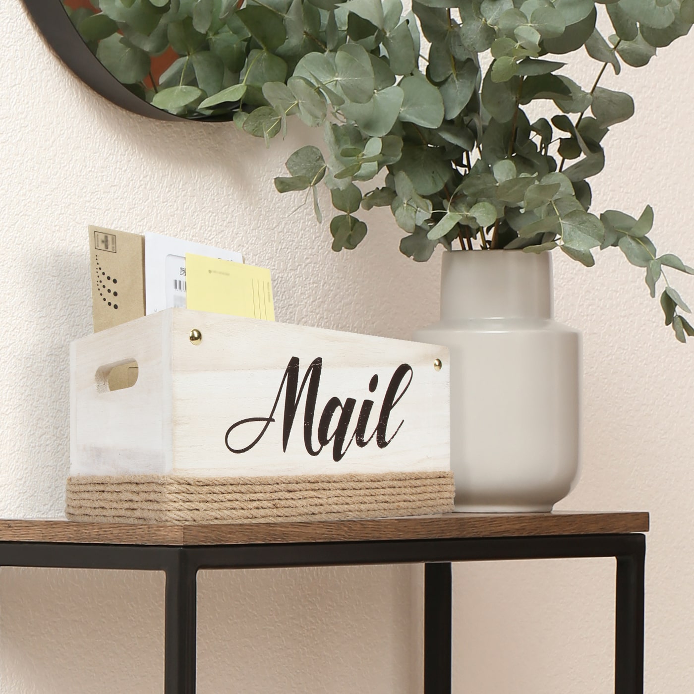 Jackcube Entryway Portalettere Legno Bianco da Tavolo